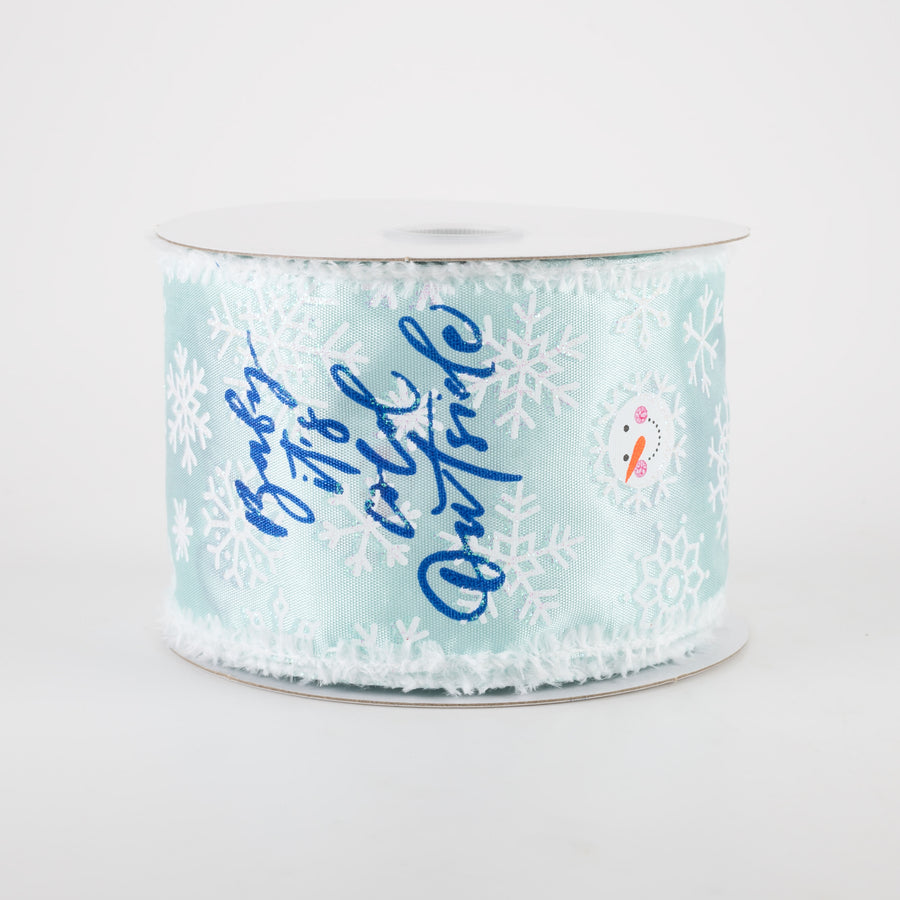 2.5" Baby It's Cold Outside Ribbon With Snow Edge (10 Yards) Item Number: 72144-40-45