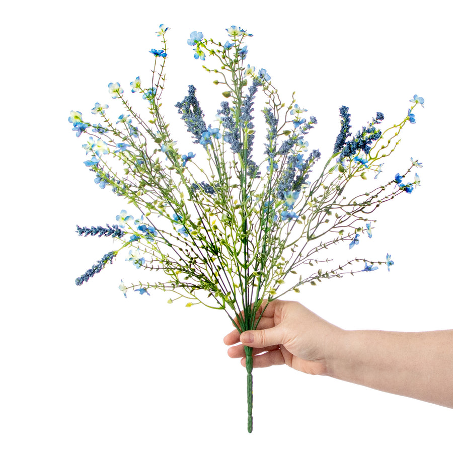 18" Baby's Breath & Lavender Filler Bush: Blue detail photo 3