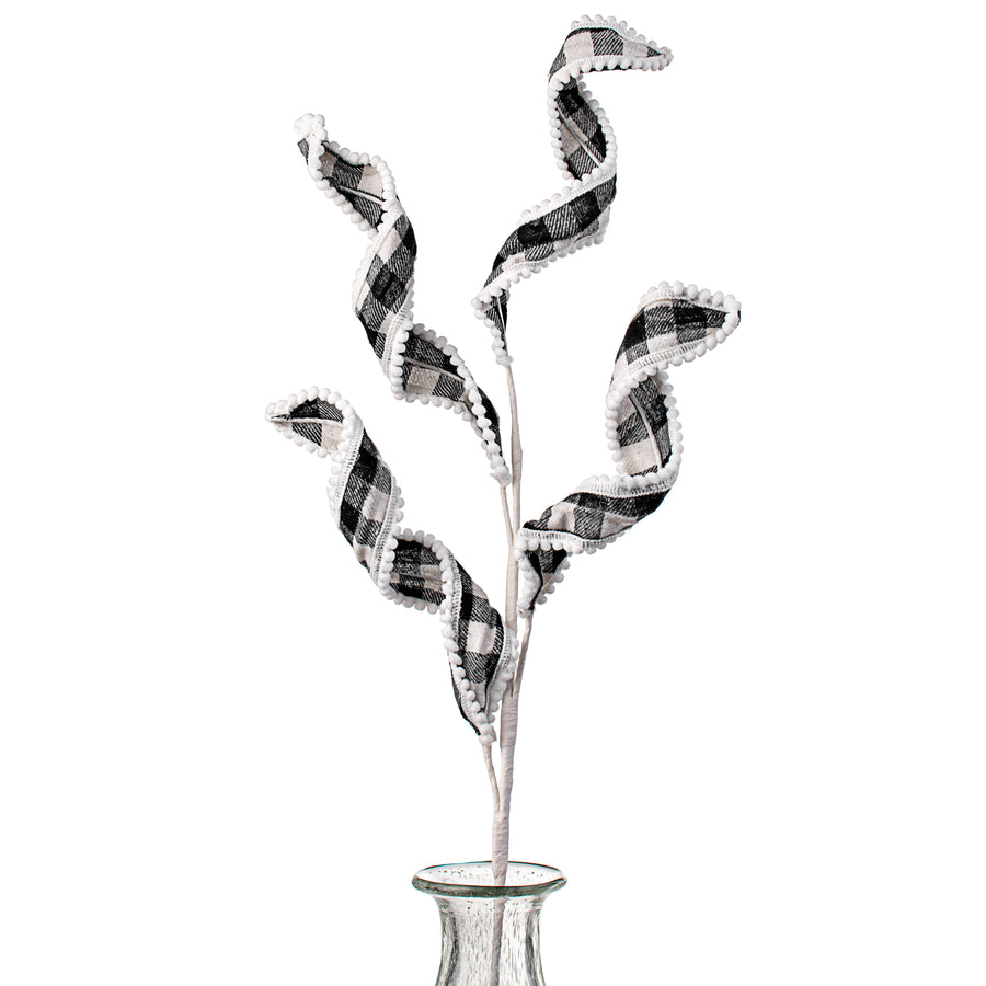 32" Ball Fringe Curly Spray: Black & White Item Number: 84708BKWT