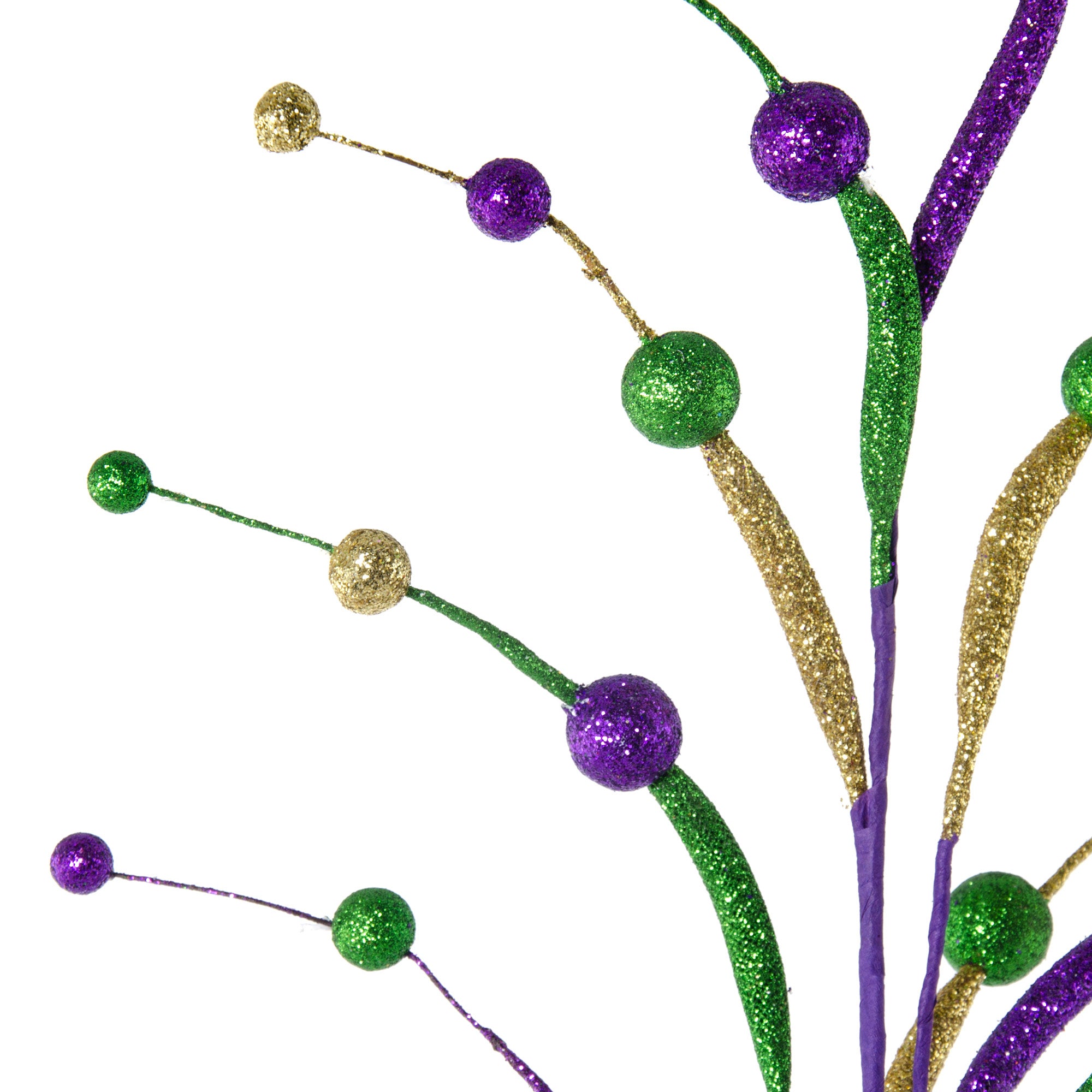 25" Ball Glitter Tubing Mardi Gras Spray: Purple, Green & Gold Lifestyle Photo