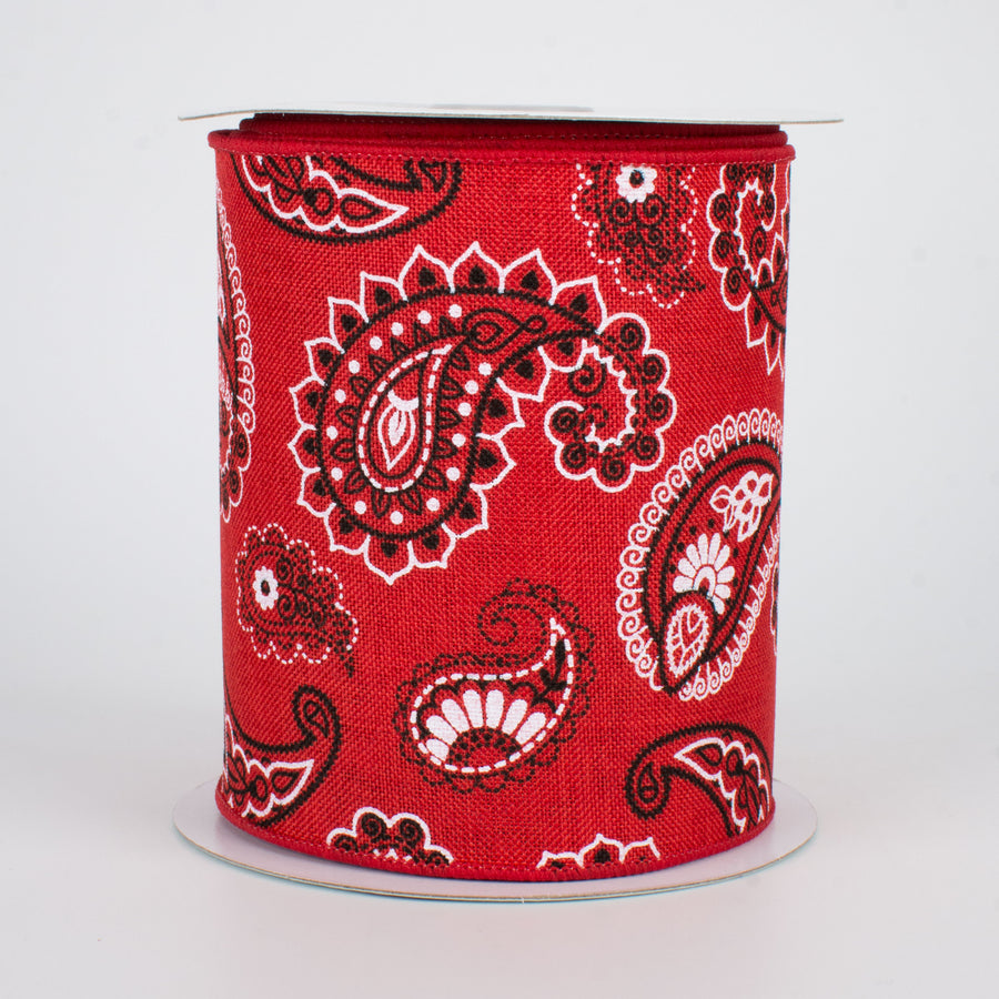 4" Bandana Ribbon: Red (10 Yards)