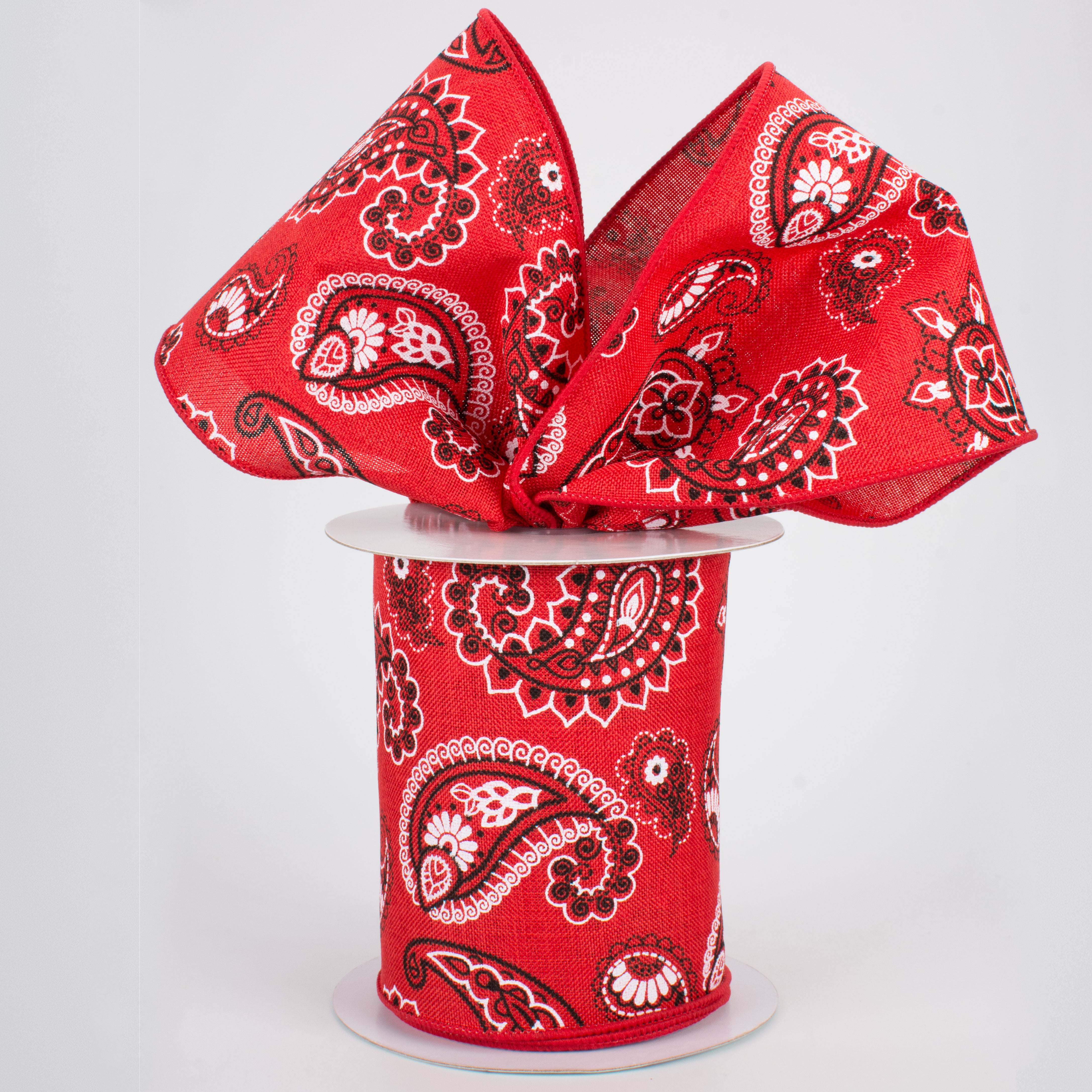 4" Bandana Ribbon: Red (10 Yards) Lifestyle Photo
