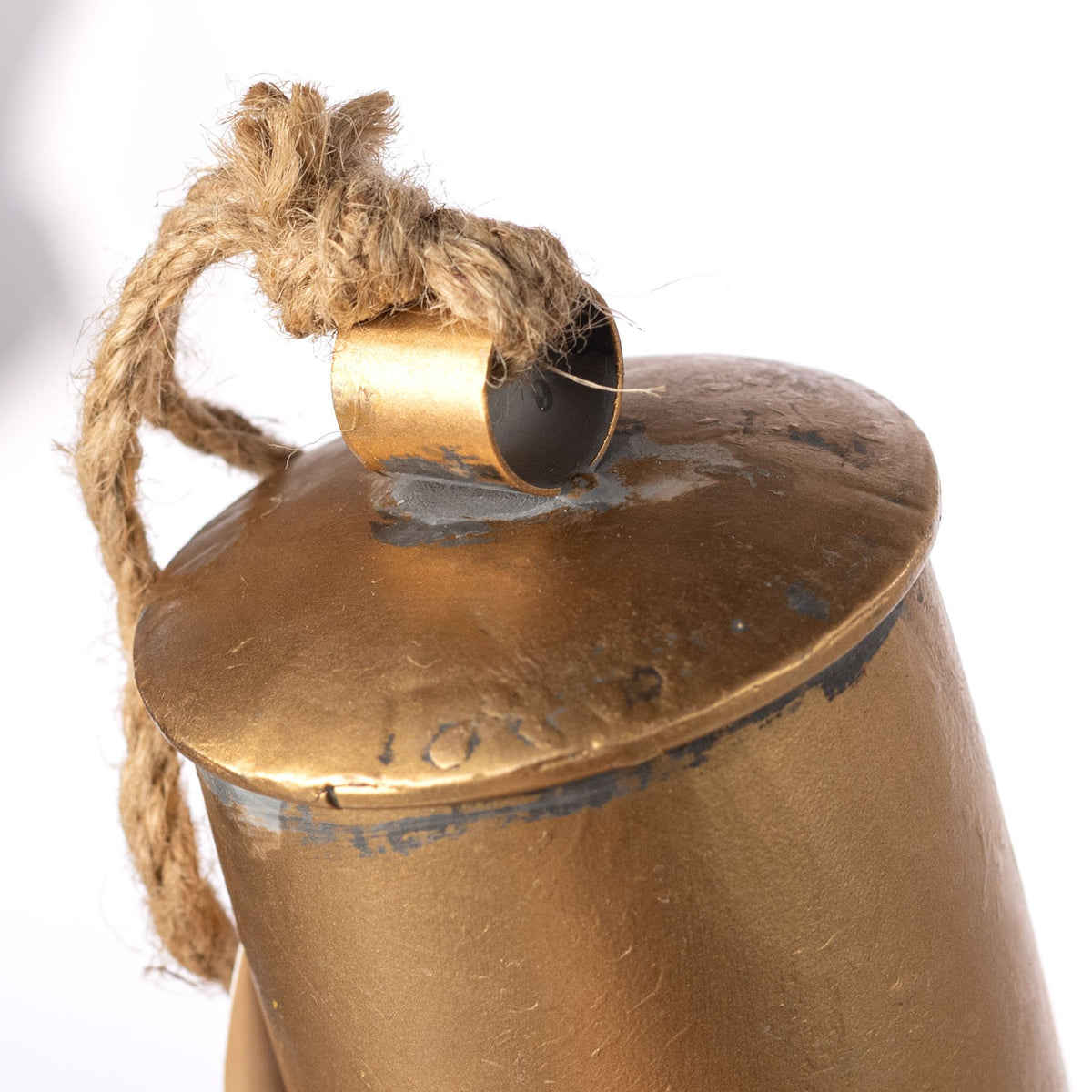 6" Barrel Bell Ornament: Antique Gold detail photo 3