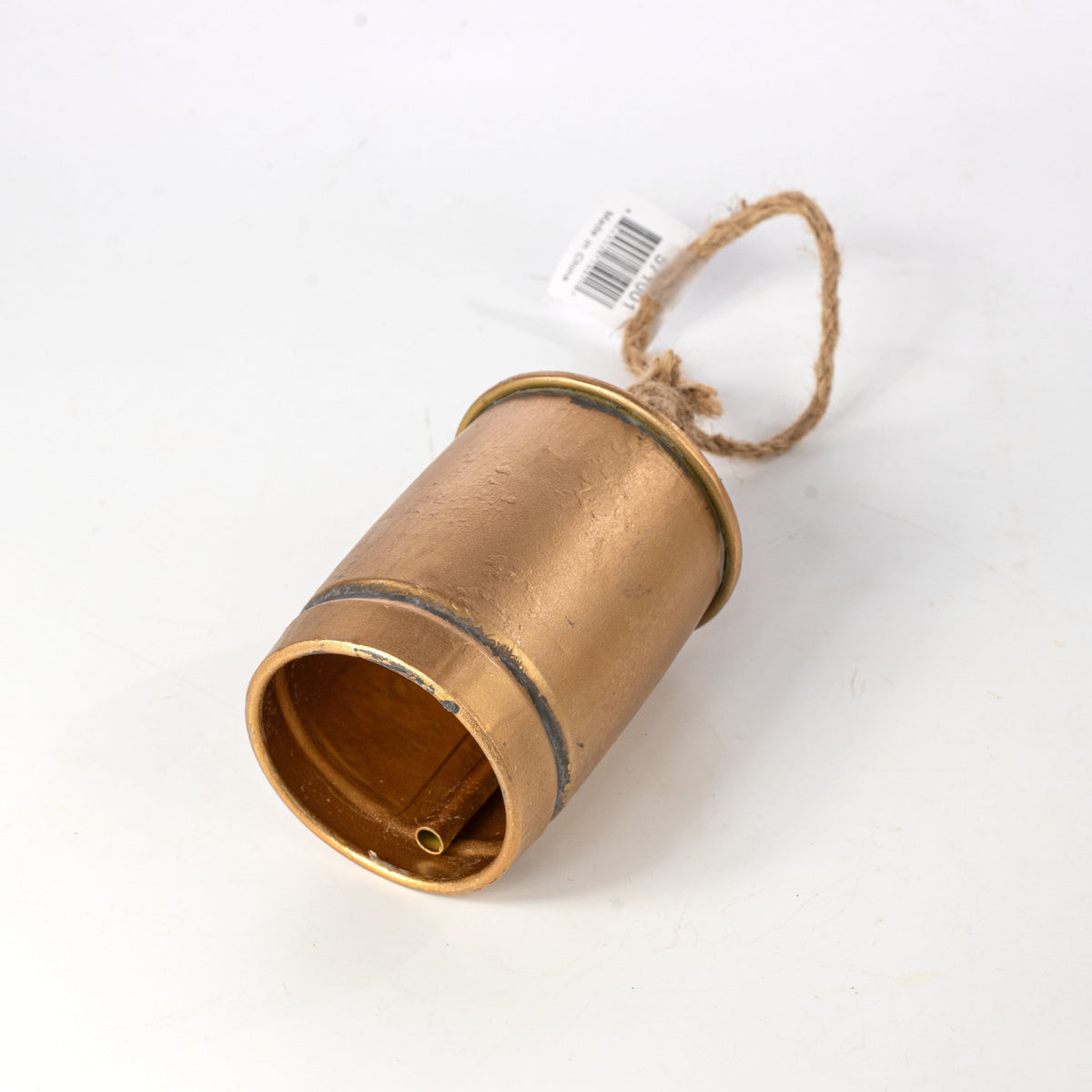 6" Barrel Bell Ornament: Antique Gold detail photo 5