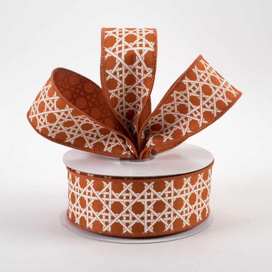 1.5" Basket Weave Ribbon: Autumn & Ivory (10 Yards) Lifestyle Photo