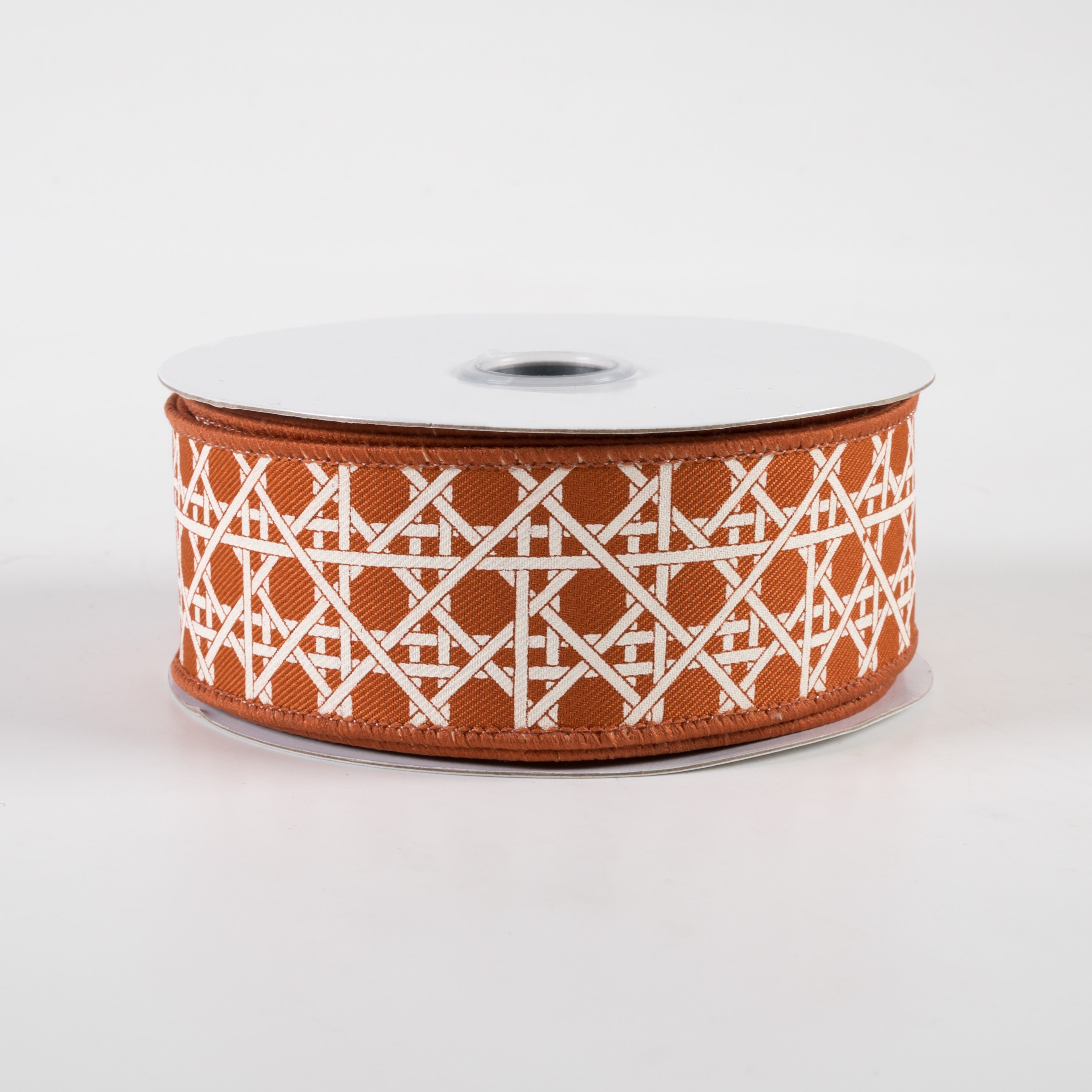 1.5" Basket Weave Ribbon: Autumn & Ivory (10 Yards)