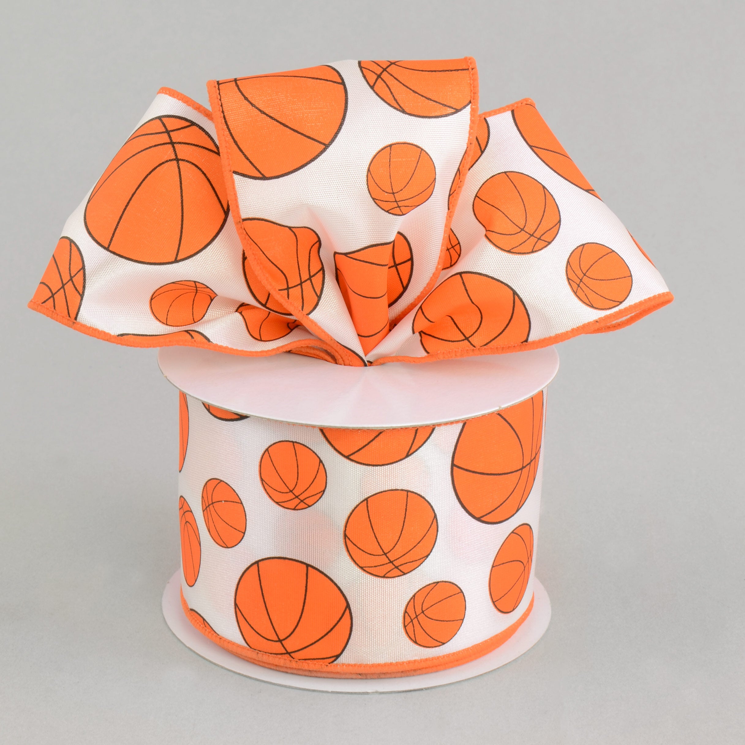 2.5" Basketball Ribbon: Orange & Black (10 Yards) Lifestyle Photo