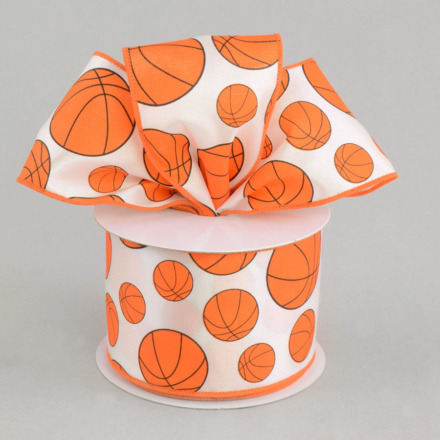 2.5" Basketball Ribbon: Orange & Black (10 Yards) Lifestyle Photo