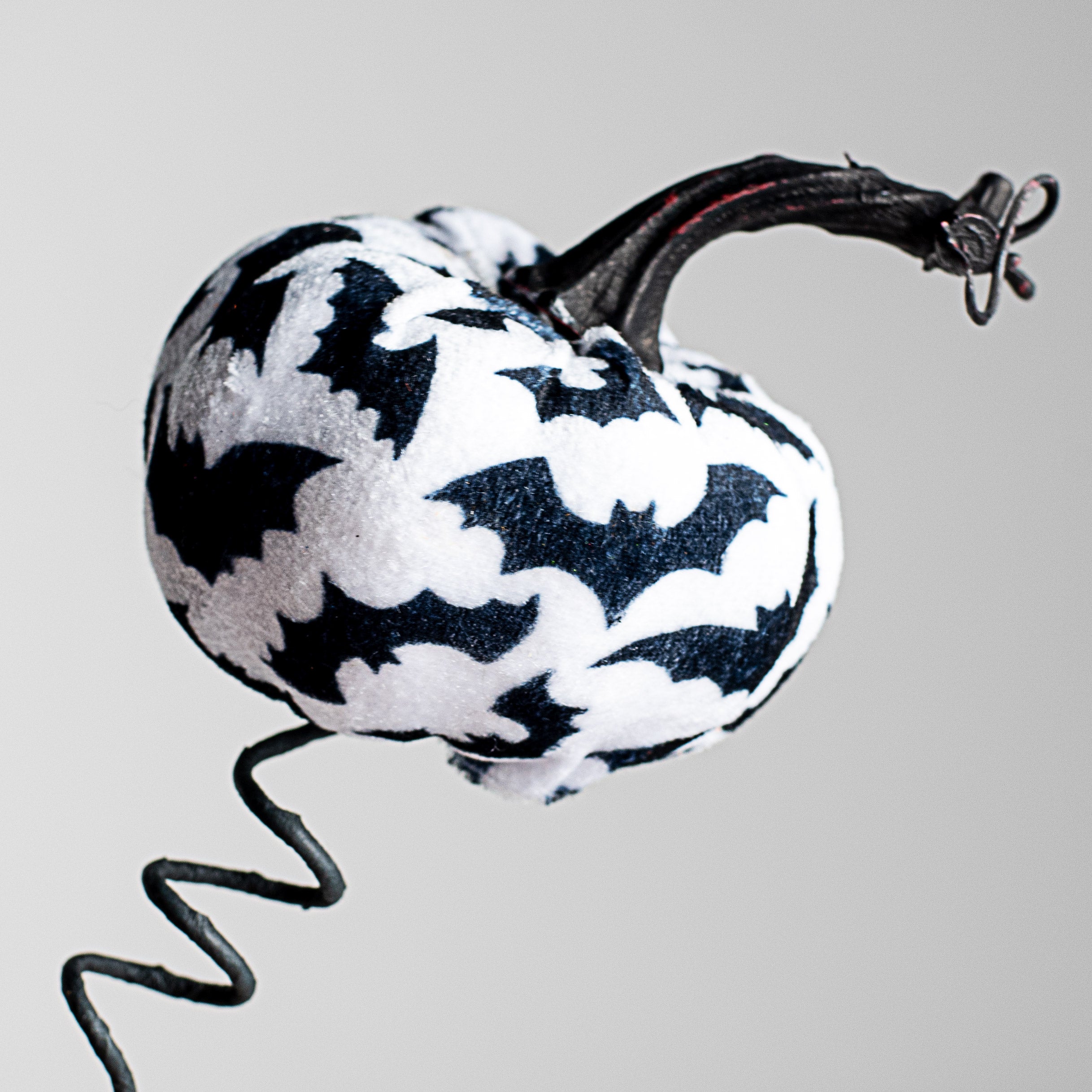 26" Bat Fabric Pumpkin Spray: Black & White Lifestyle Photo