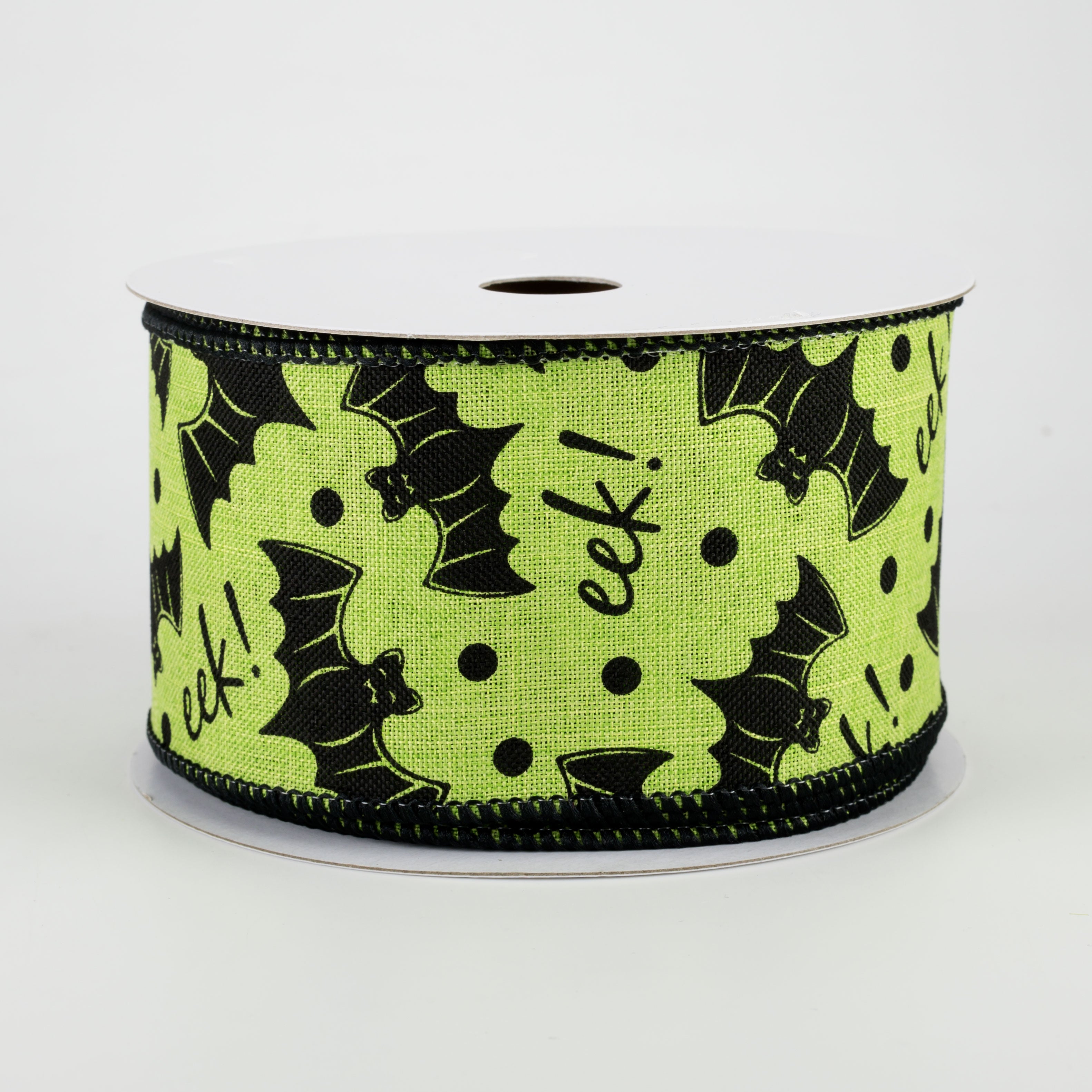 2.5" Bats Eek Ribbon: Lime Green (10 Yards)