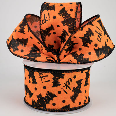 2.5" Bats Eek Ribbon: Orange (10 Yards) Lifestyle Photo