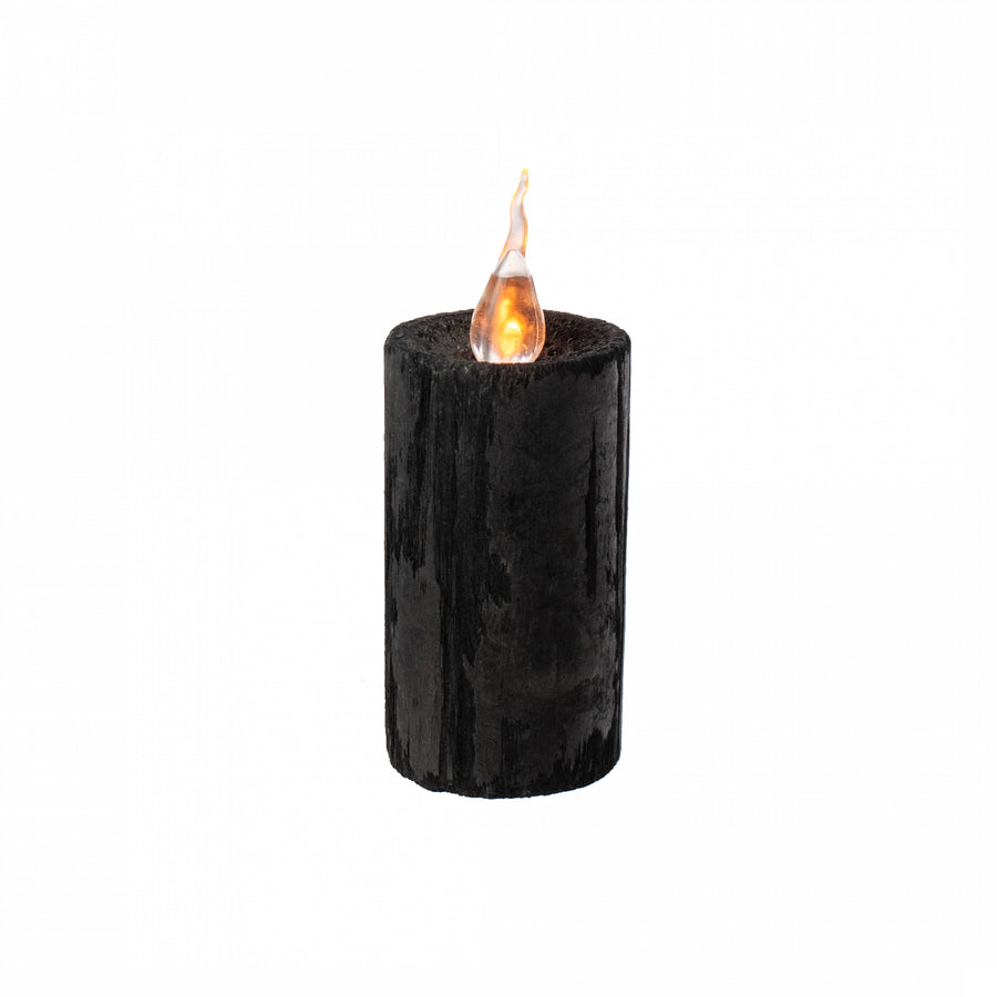 5" Battery Operated Wooden Faux LED Candle: Black Item Number: XAH641-BK