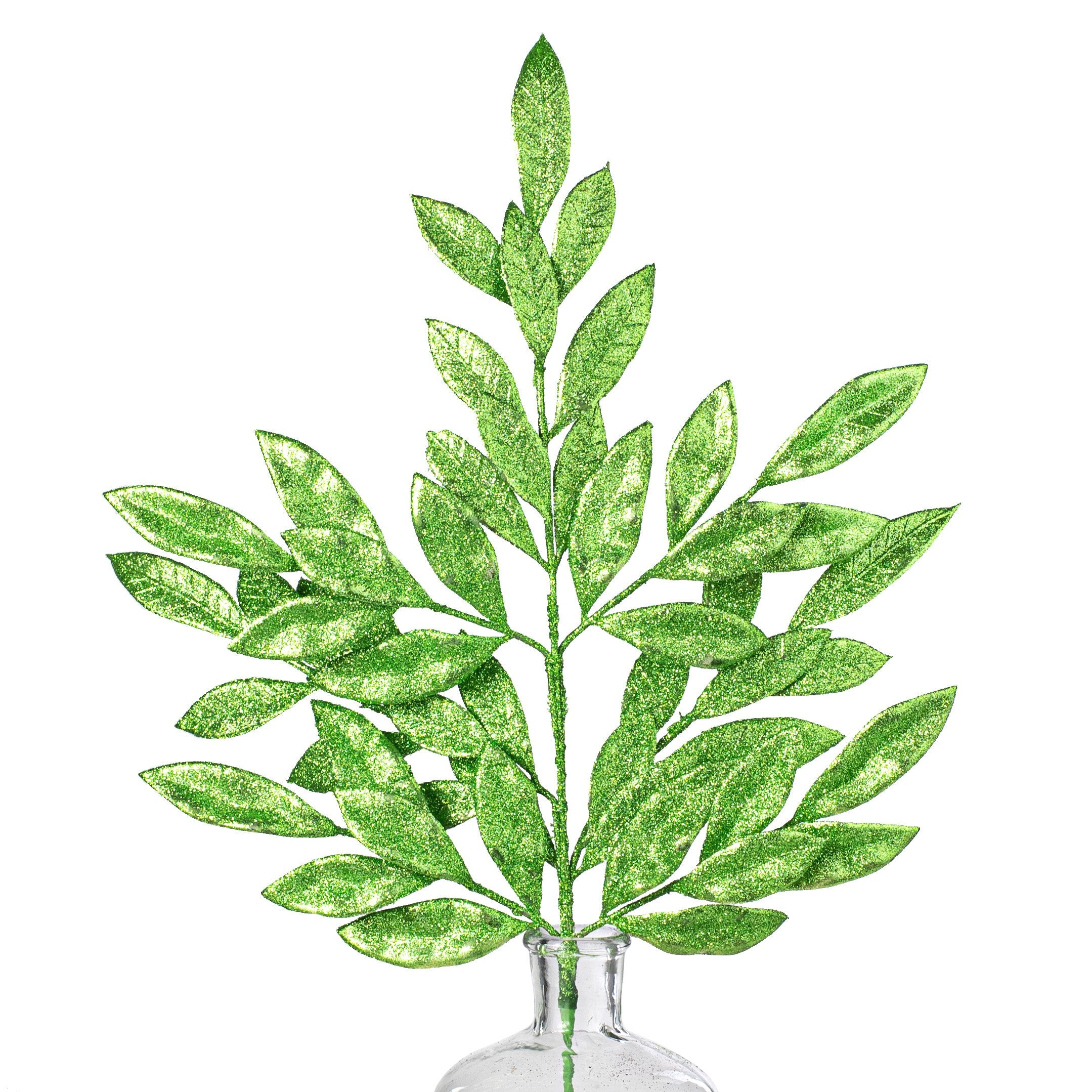 23" Bay Leaf Glitter Spray: Apple Green Item Number: 262310