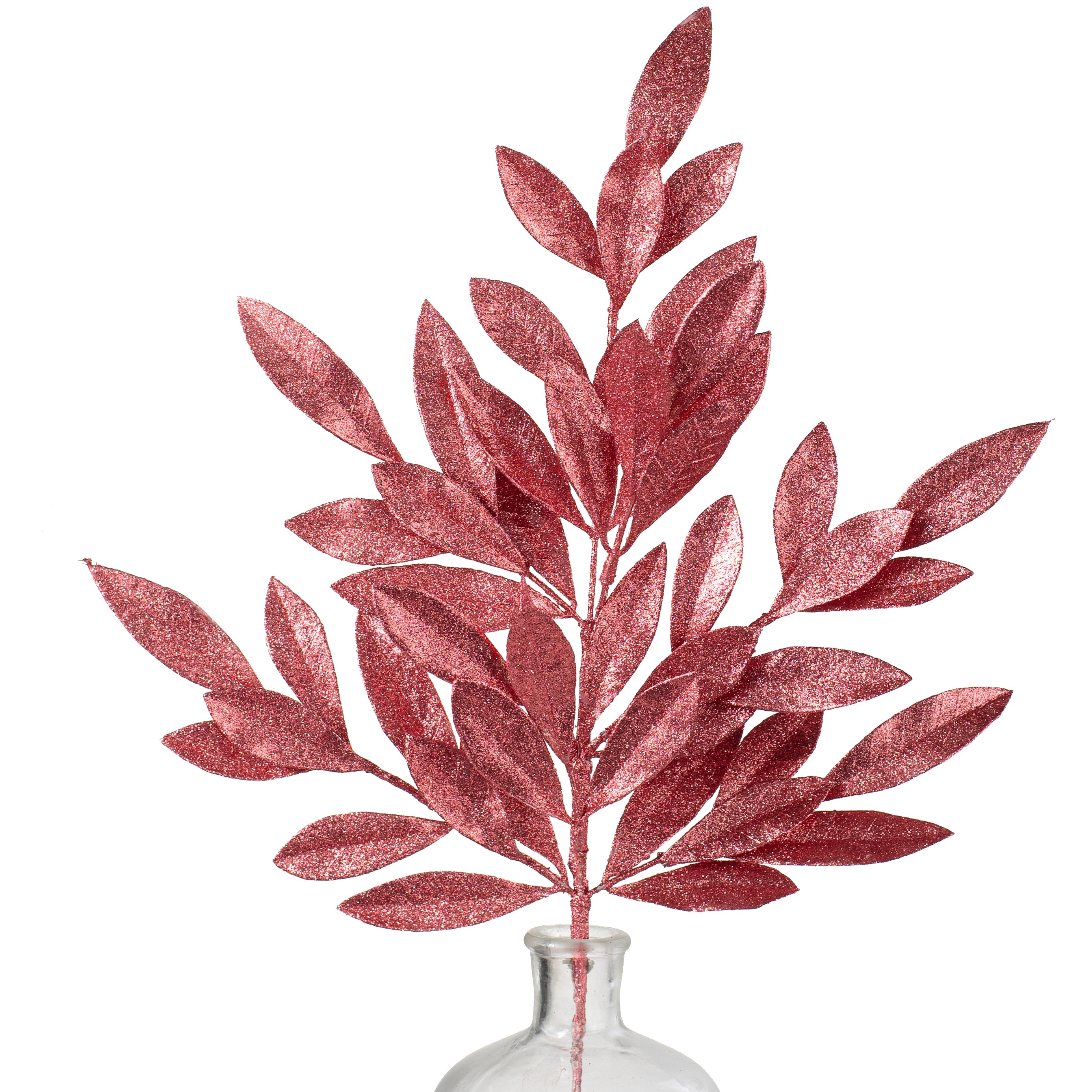 23" Bay Leaf Glitter Spray: Dusty Rose Item Number: XS237054