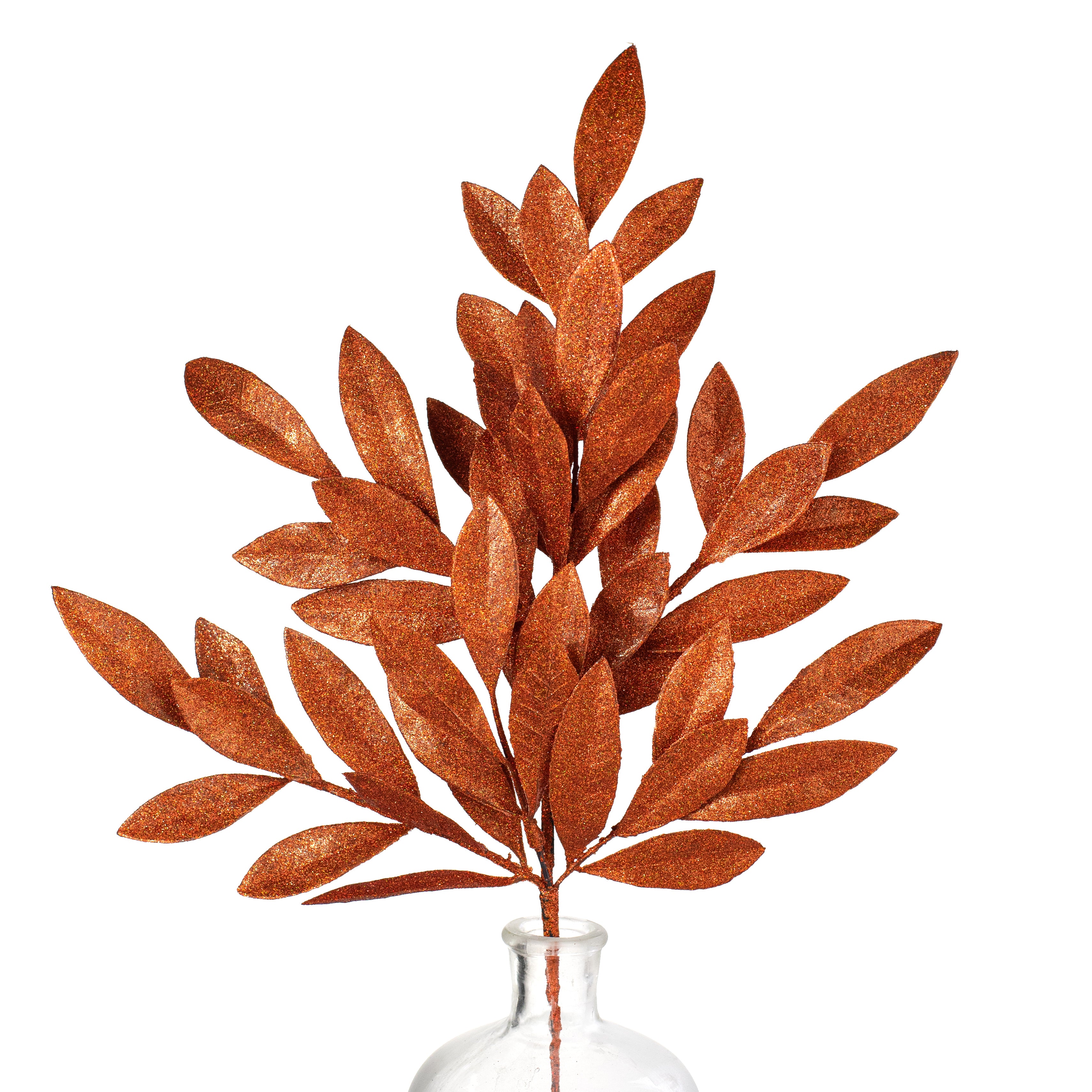 23" Bay Leaf Glitter Spray: Laser Orange Item Number: XS237120
