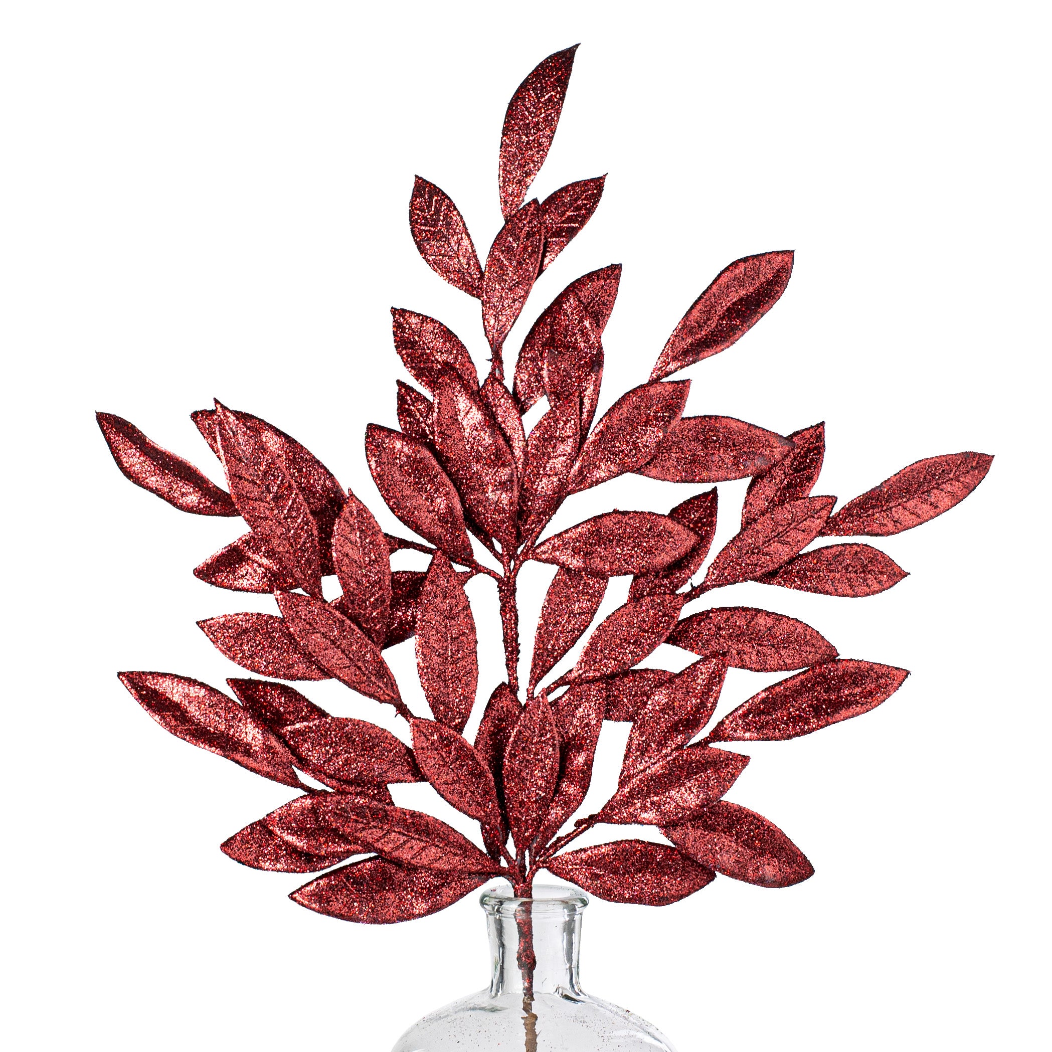 23" Bay Leaf Glitter Spray: Merlot Burgundy Item Number: 116939
