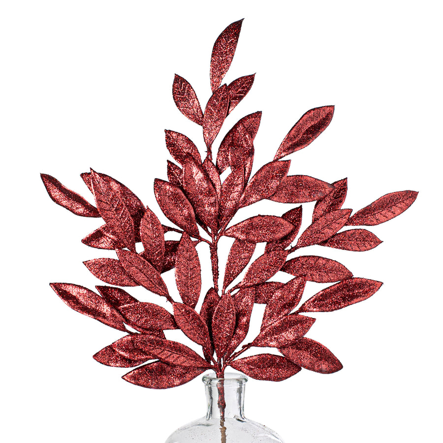 23" Bay Leaf Glitter Spray: Merlot Burgundy Item Number: 116939