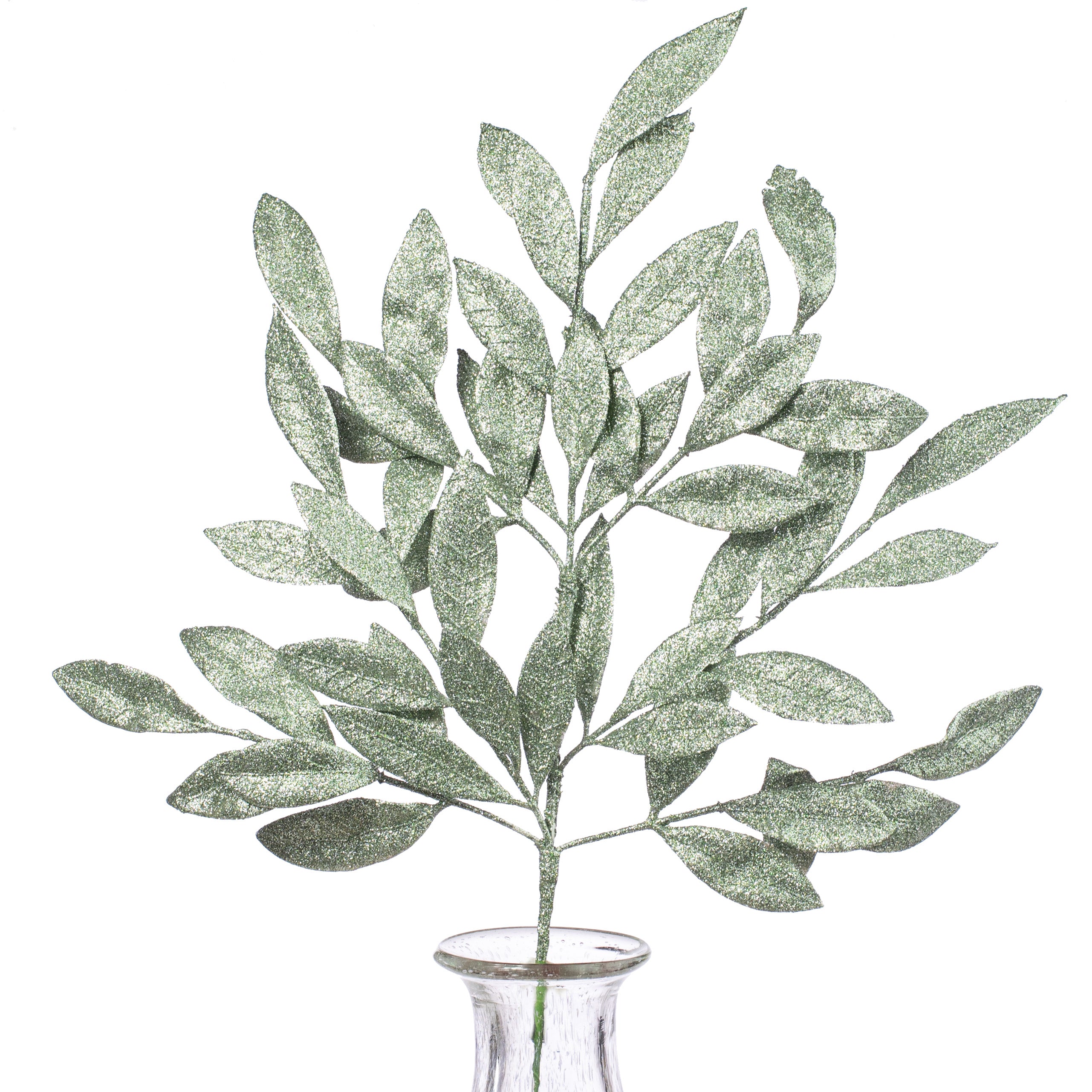 23" Bay Leaf Glitter Spray: Sage Item Number: 262323