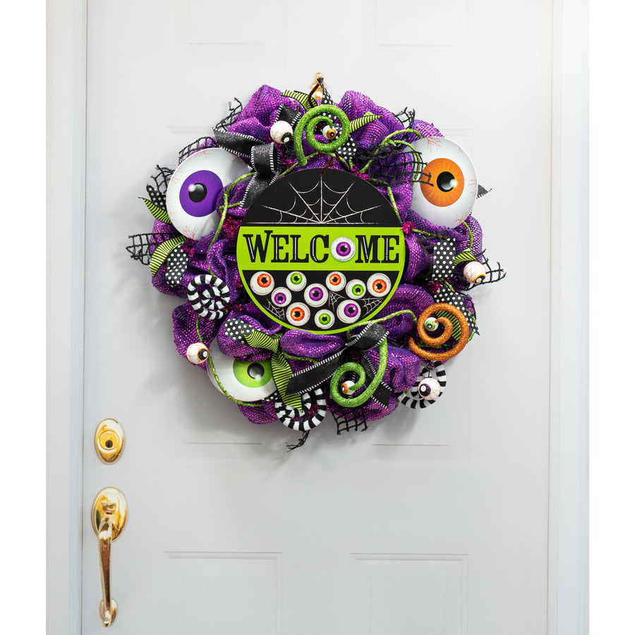 12" Metal Sign: Welcome Eyeballs