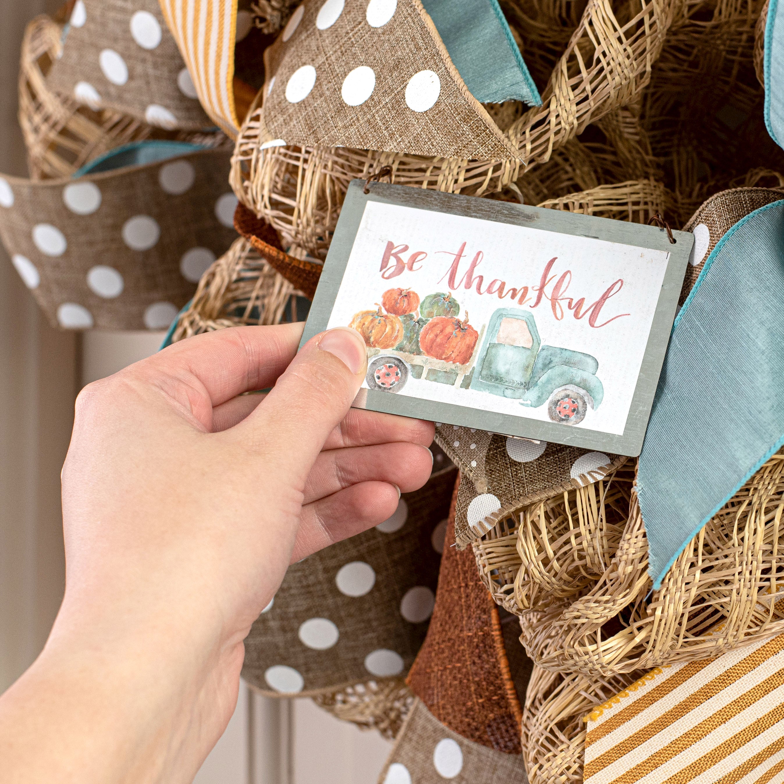 4" Be Thankful Fall Truck Ornament Lifestyle Photo