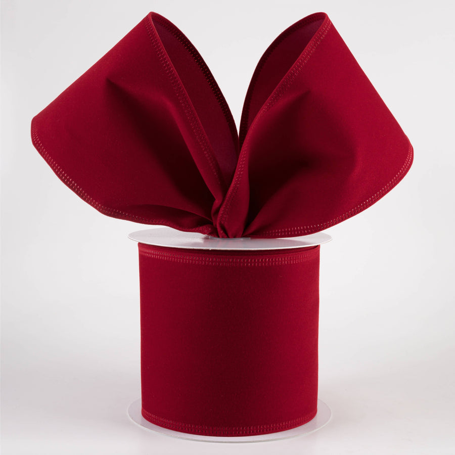 4" Value Velvet Ribbon: Dark Red (10 Yards)