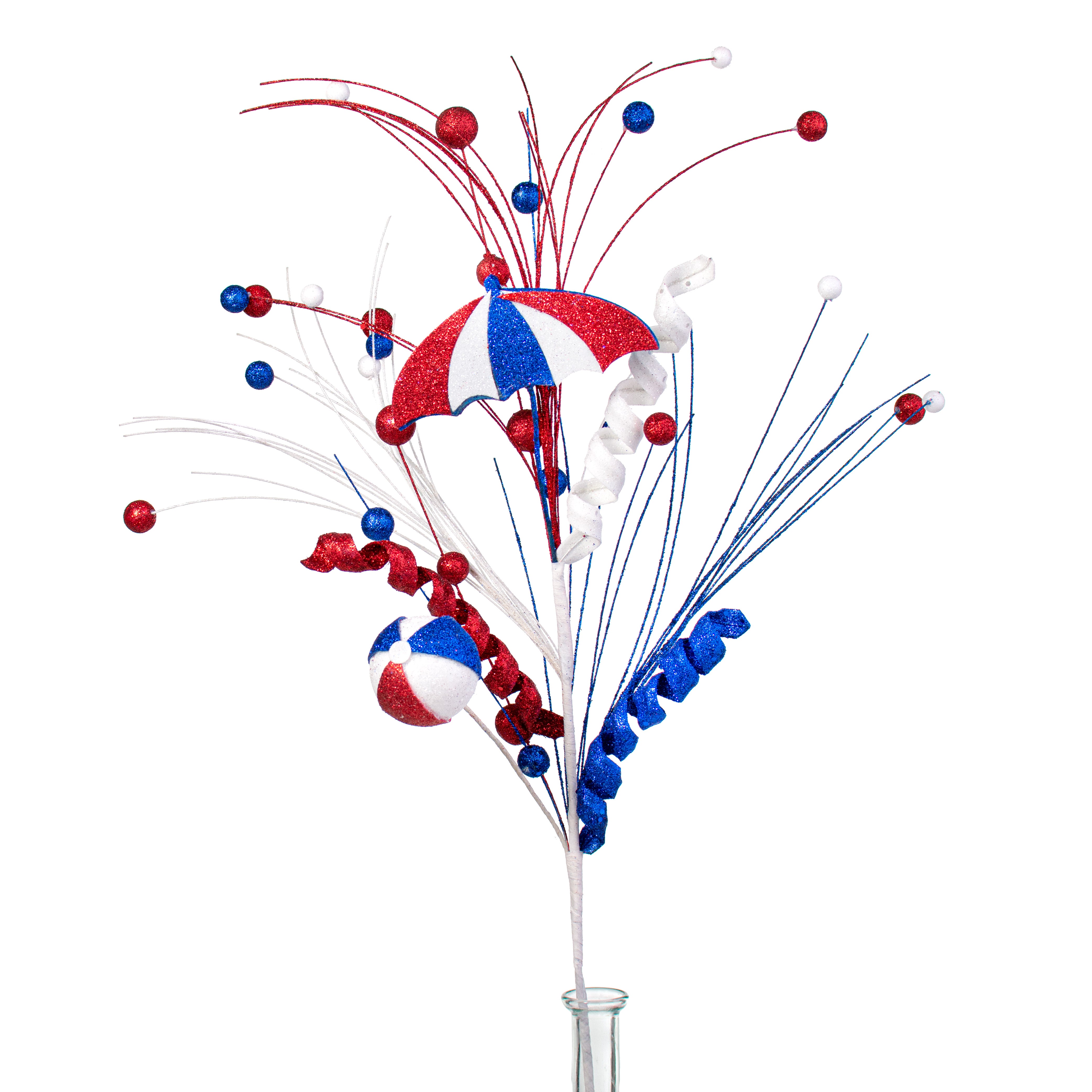 32" Beach Umbrella & Ball Spray: Red, White, Blue Item Number: 74135RWB