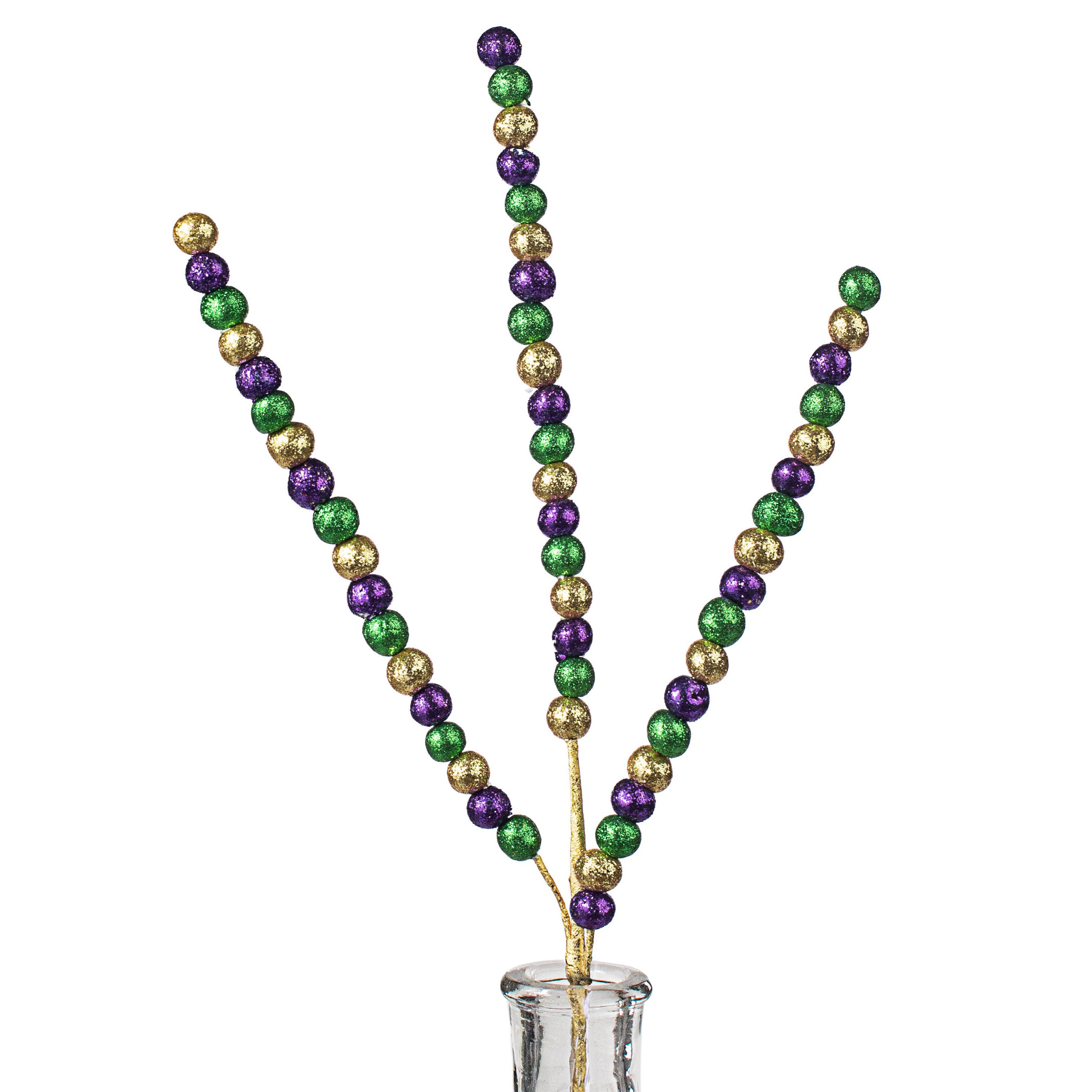 26" Beaded Glitter Ball Spray: Mardi Gras Item Number: HG3124