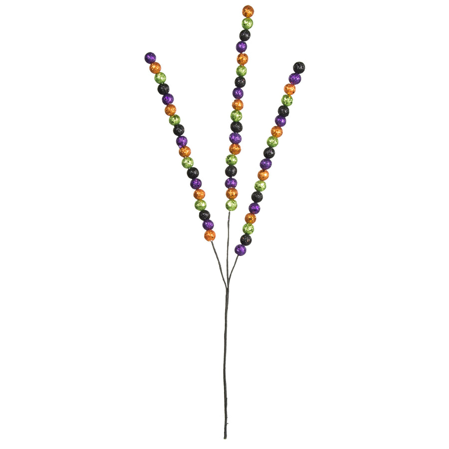 Beaded Glitter Ball Spray: Purple, Lime, Black, Orange (28") detail photo 4
