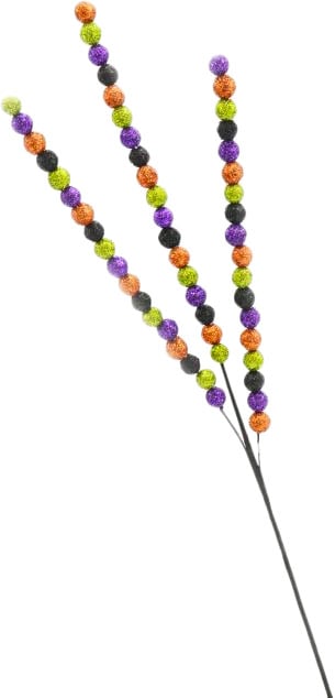 Beaded Glitter Ball Spray: Purple, Lime, Black, Orange (25") detail photo 4