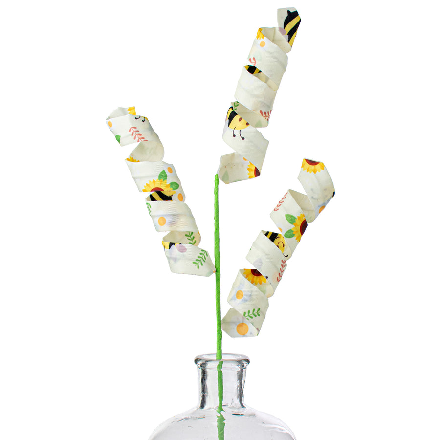 24" Bee & Sunflower Curly Spray: Yellow Item Number: 63244YW