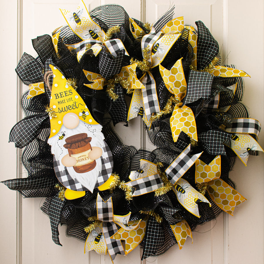 13" Bee Sweet Gnome Shape Sign Lifestyle Photo