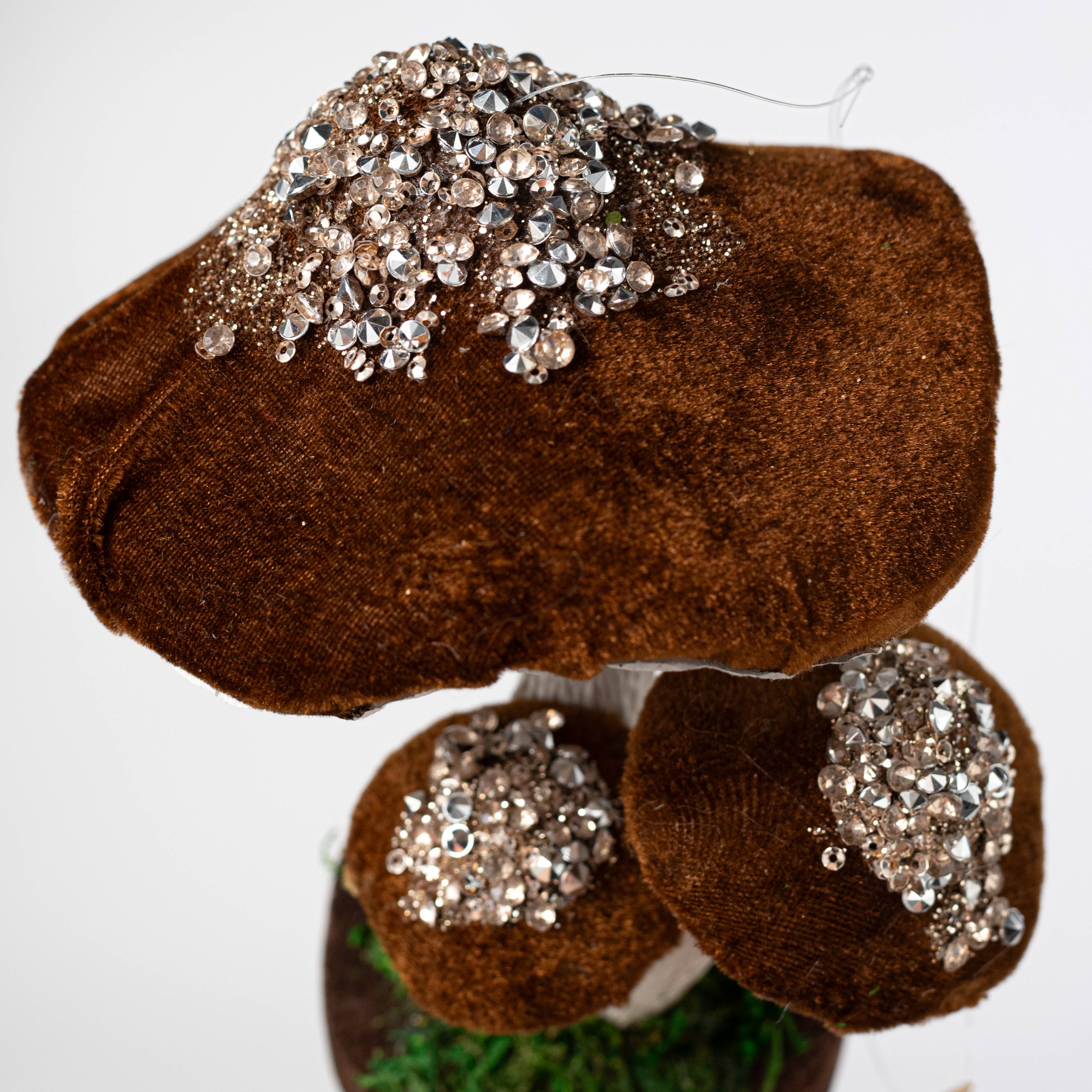 7" Bejeweled Mushroom Patch Ornament detail photo 3