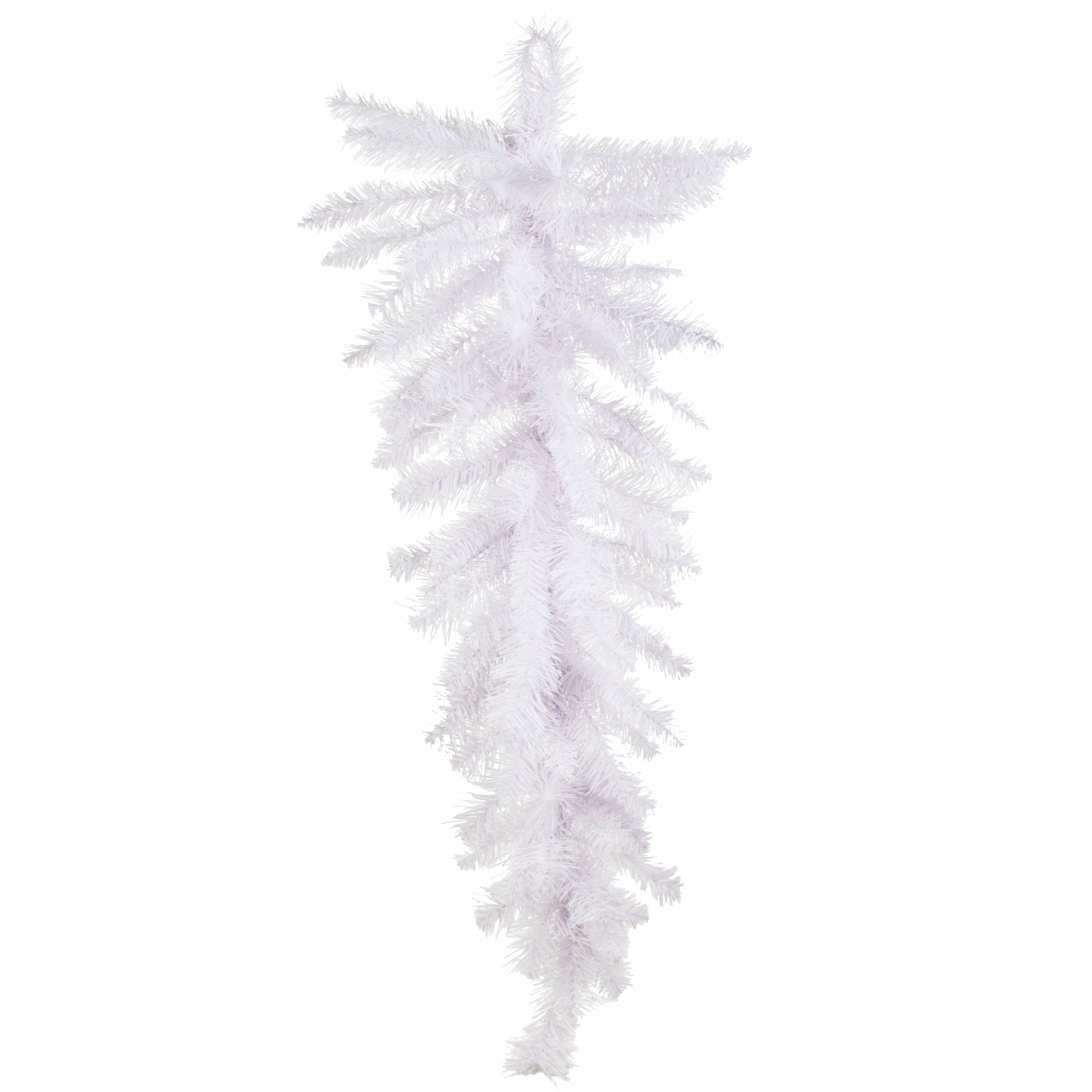 36" Belgium Spruce Teardrop Swag: White Item Number: XX202827