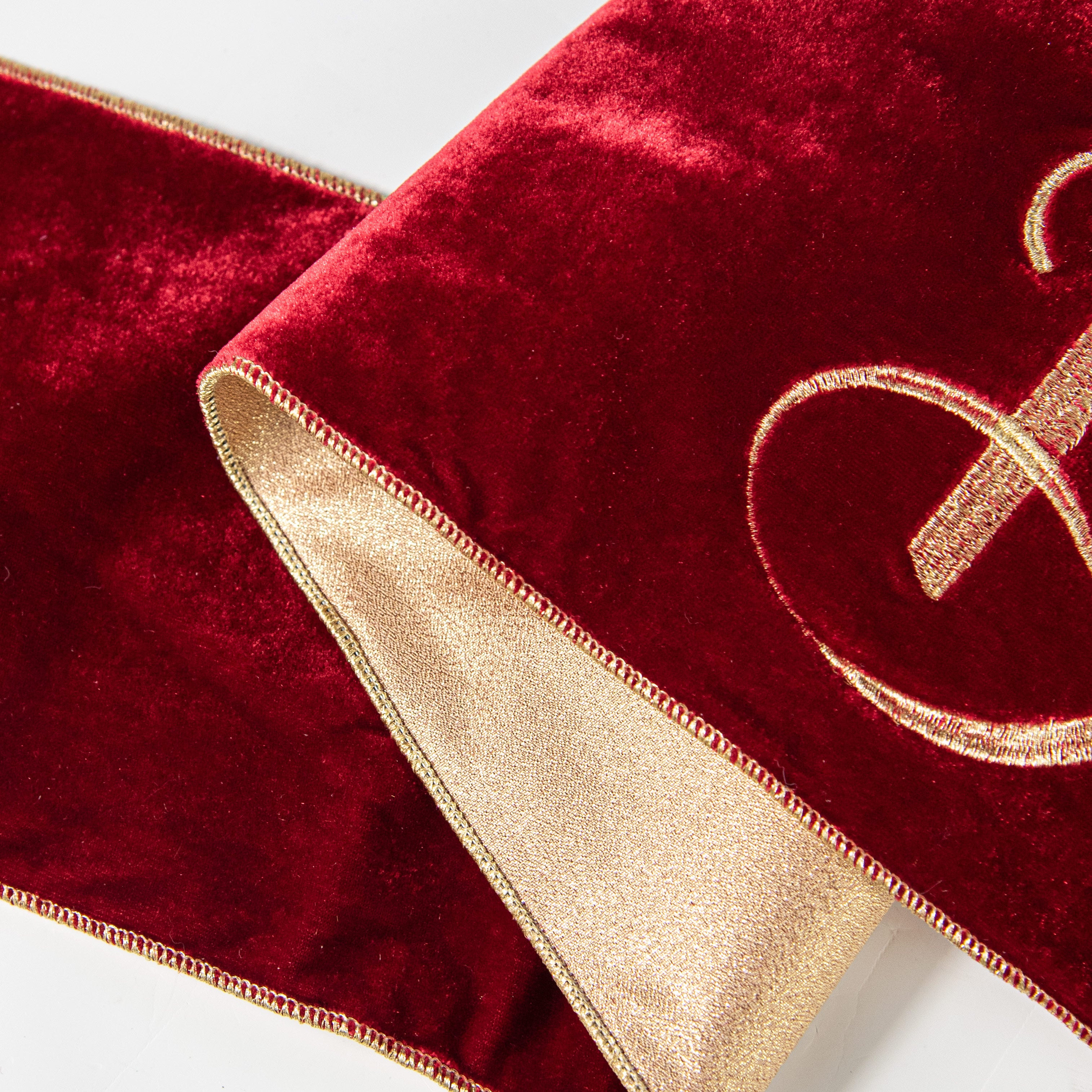 [D Stevens] 6" Believe Velvet Banner: Red detail photo 4
