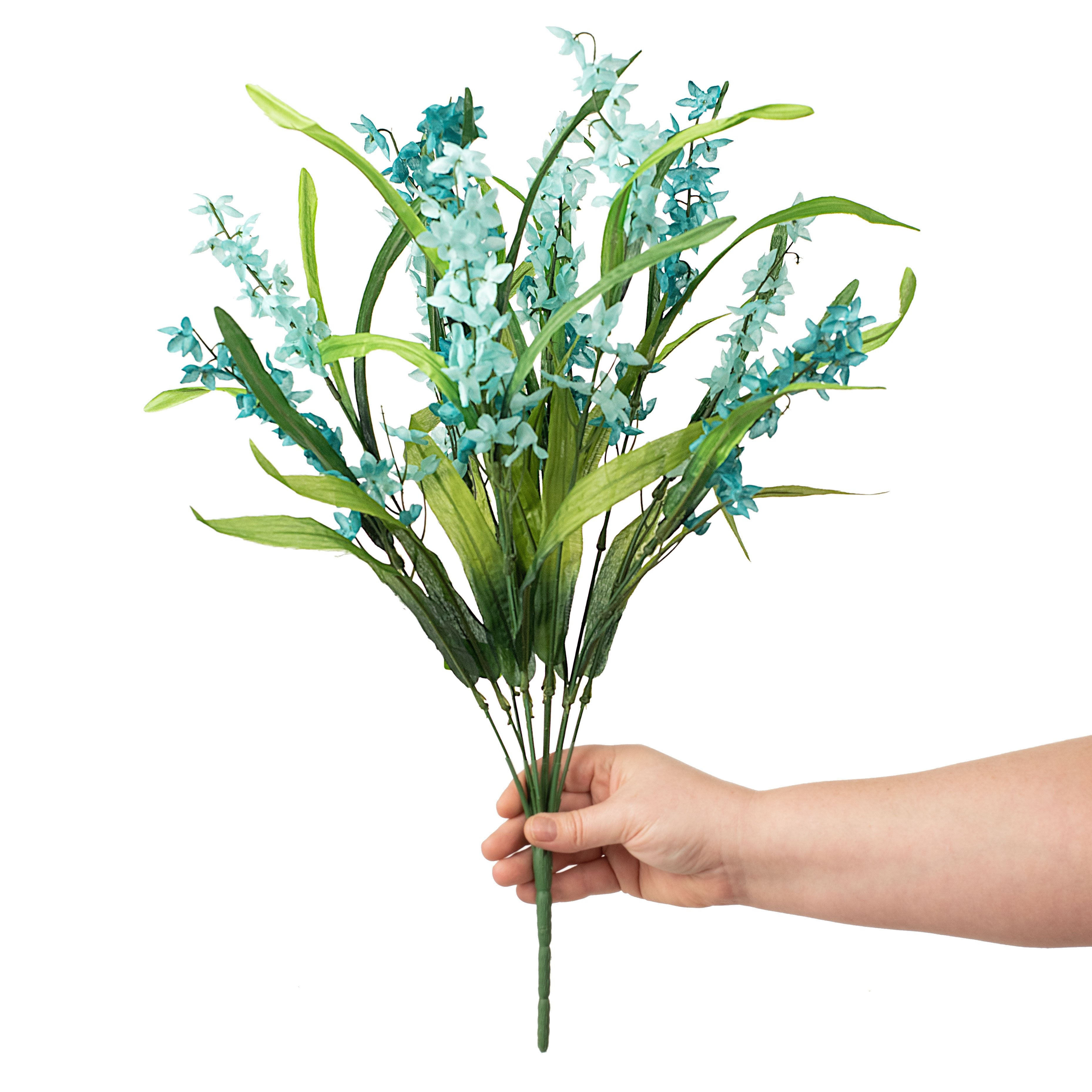 21" Bell Flower Freesia Bush: Aqua detail photo 3