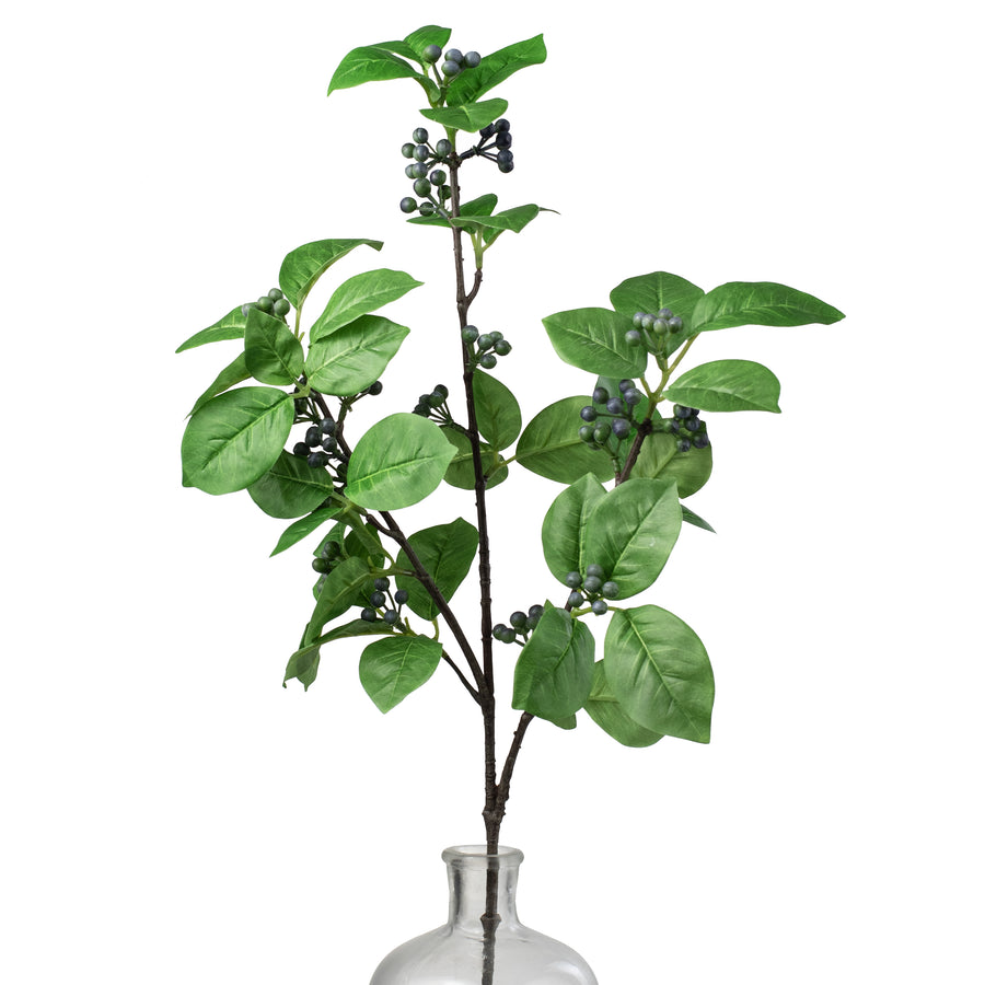 32" Berries & Leaves Spray: Two Tone Blue Green Item Number: EC4341