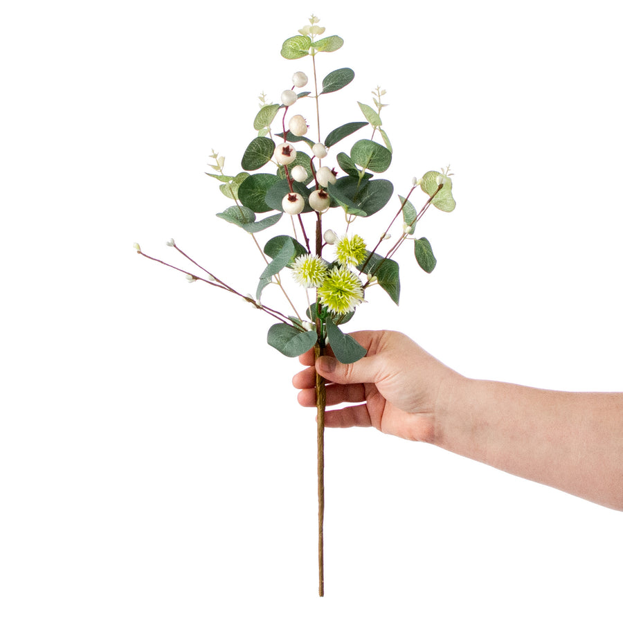 18" Berry Eucalyptus Spray: Cream detail photo 3