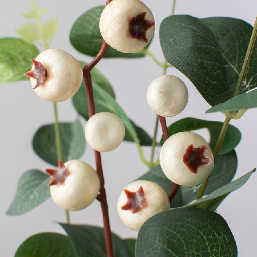 18" Berry Eucalyptus Spray: Cream detail photo 4