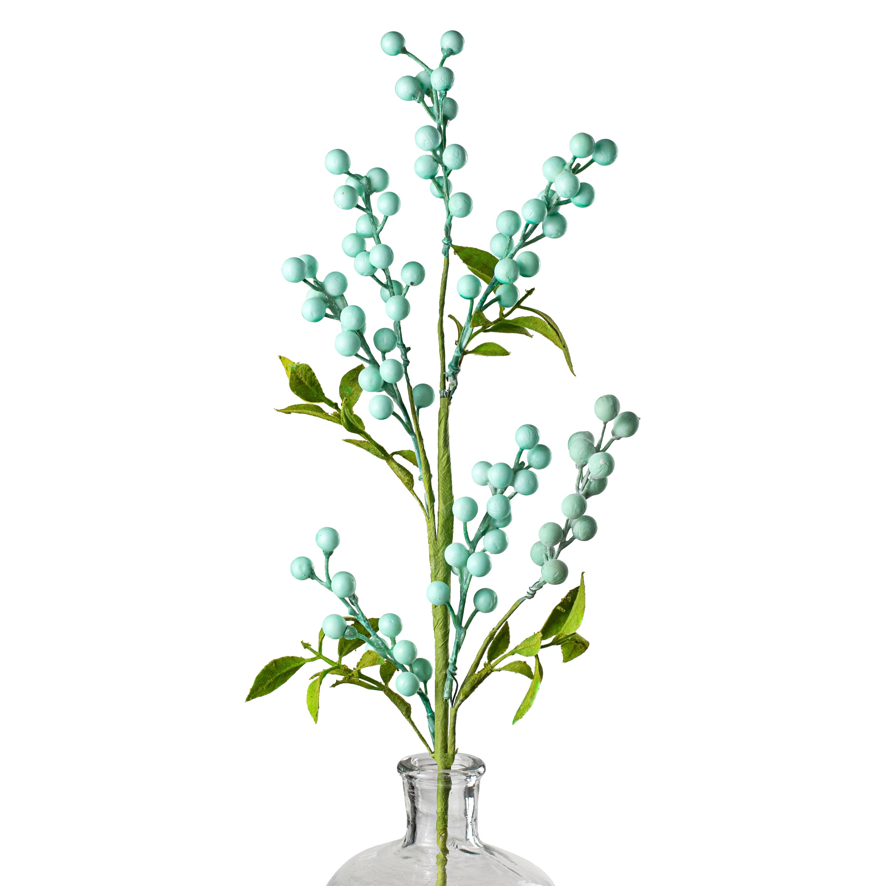 26" Berry Leaves Spray: Robin's Egg Blue Item Number: 63021BL