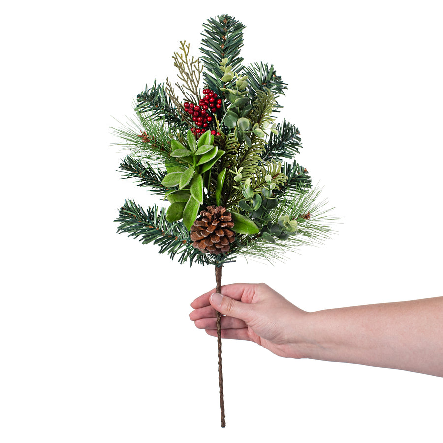 18" Berry & Pinecone Pine Pick detail photo 3