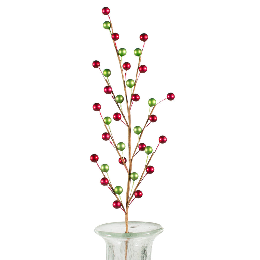 19" Berry Spray: Metallic Red & Green Item Number: EC571332