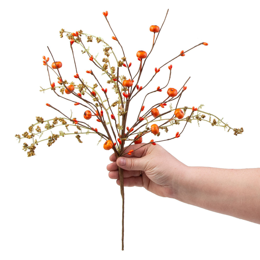 18" Berry Twig Mini Pumpkin Pick detail photo 3