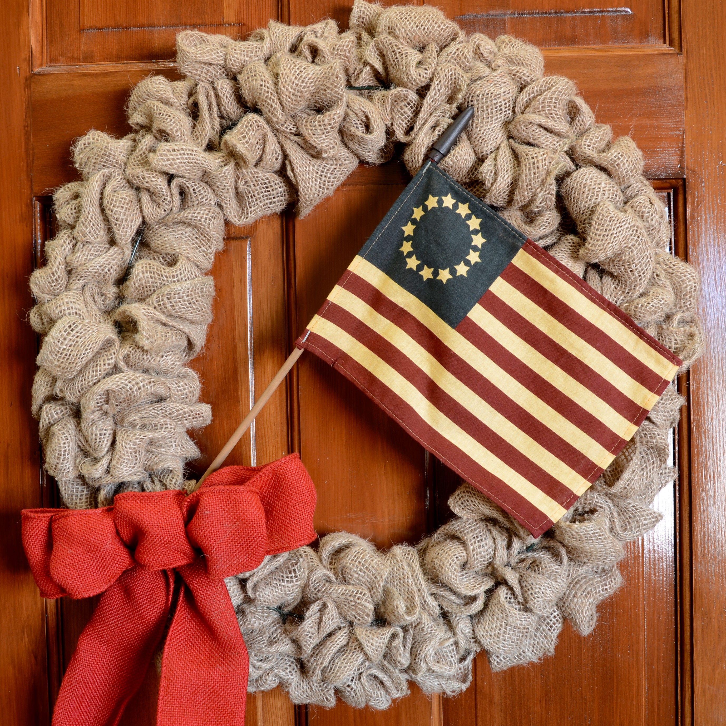Betsy Ross Vintage American Flag on Stick (6" x 9") Lifestyle Photo