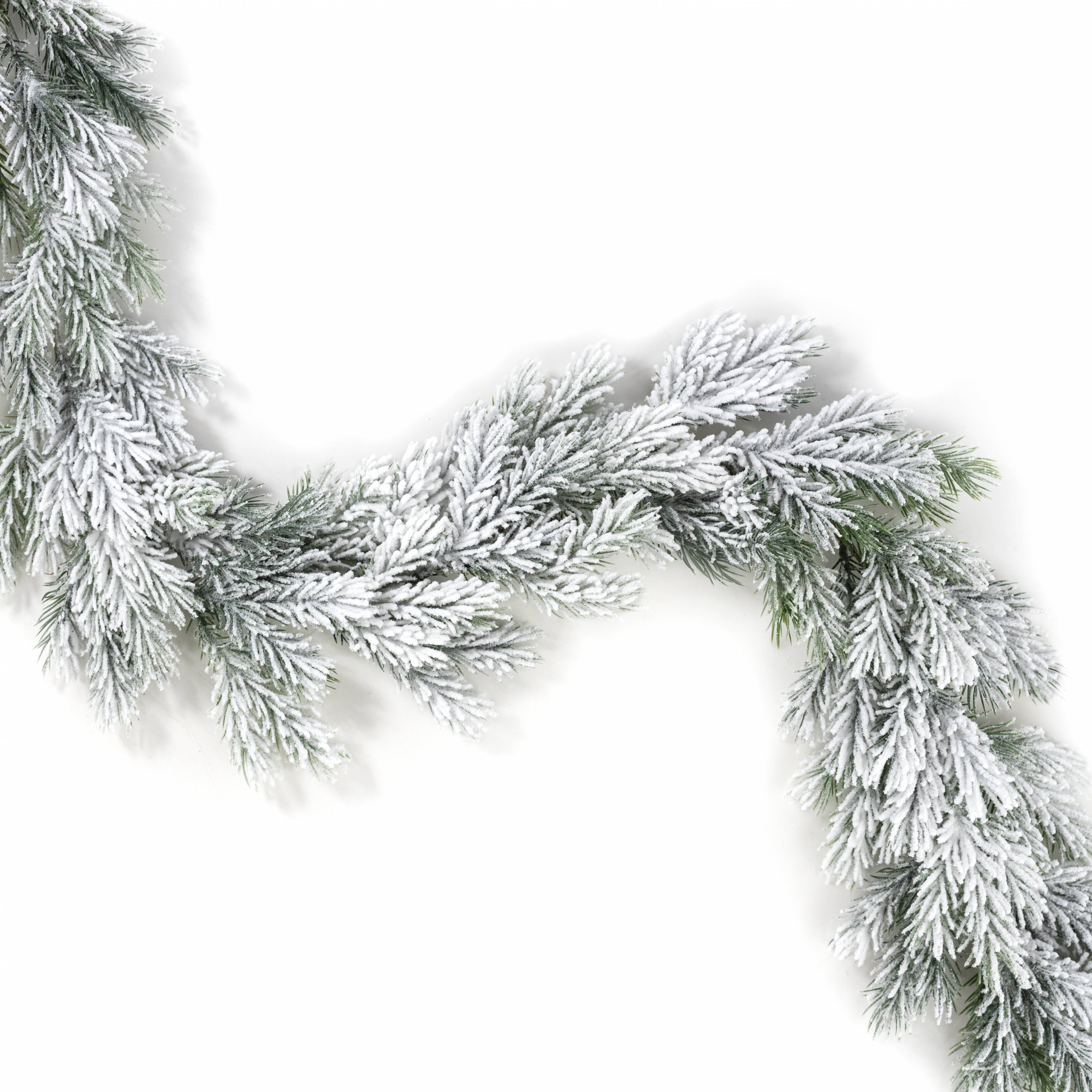 6' Flocked Spruce Garland