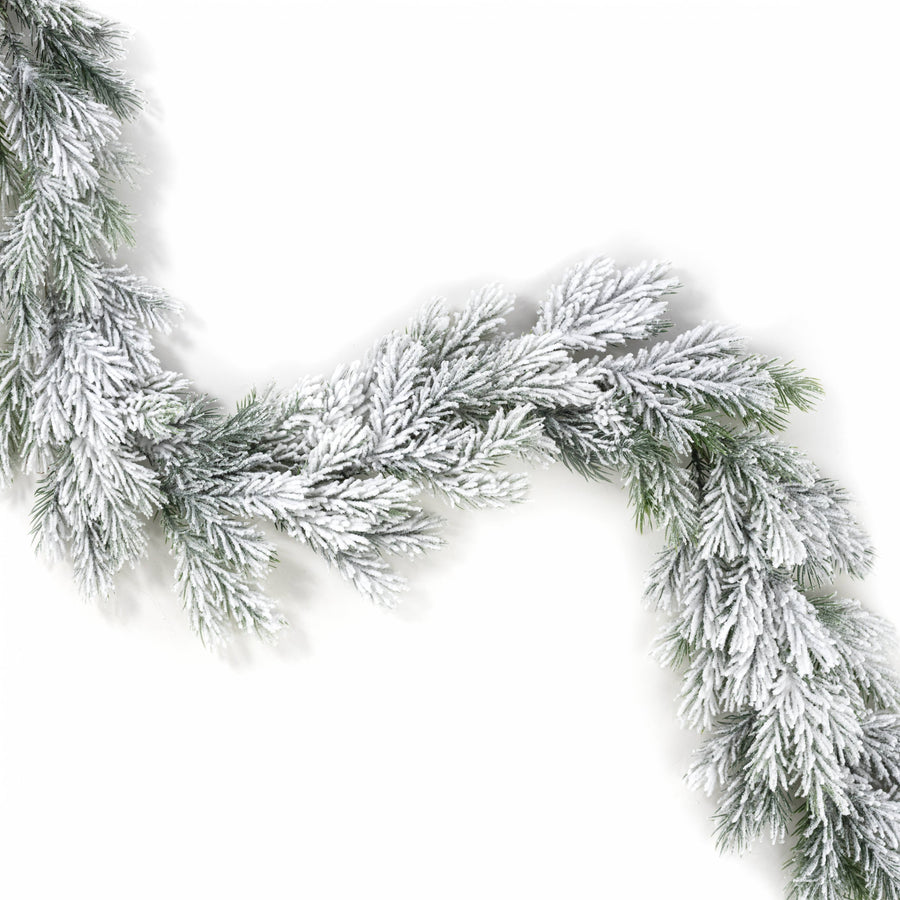6' Flocked Spruce Garland