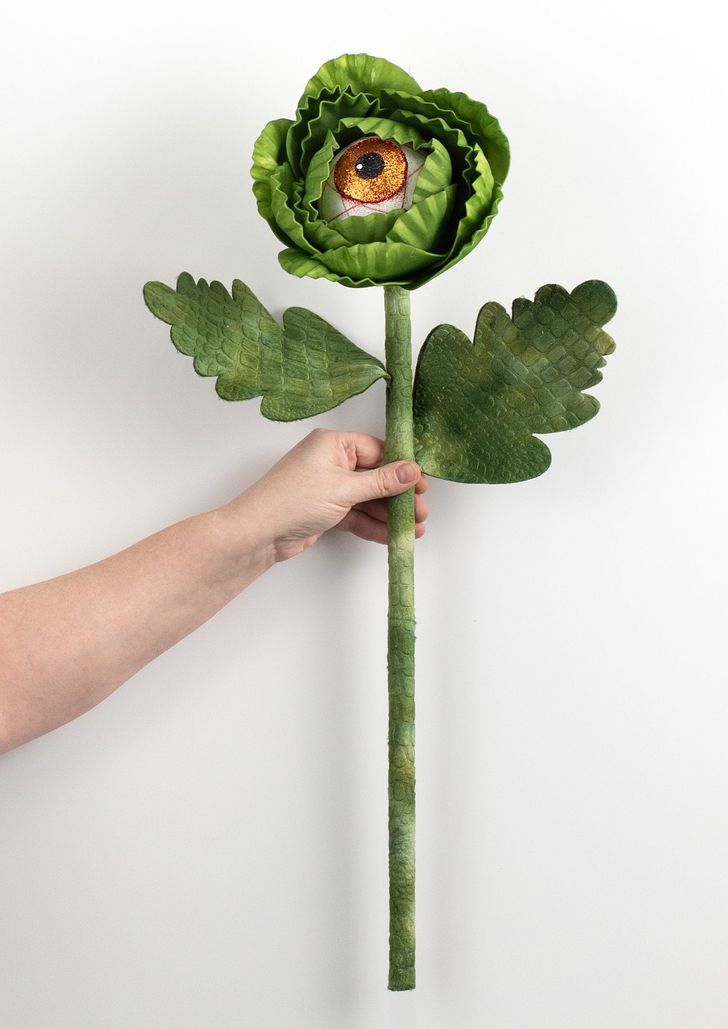 24" Big Eyeball Flower Pick: Orange detail photo 3
