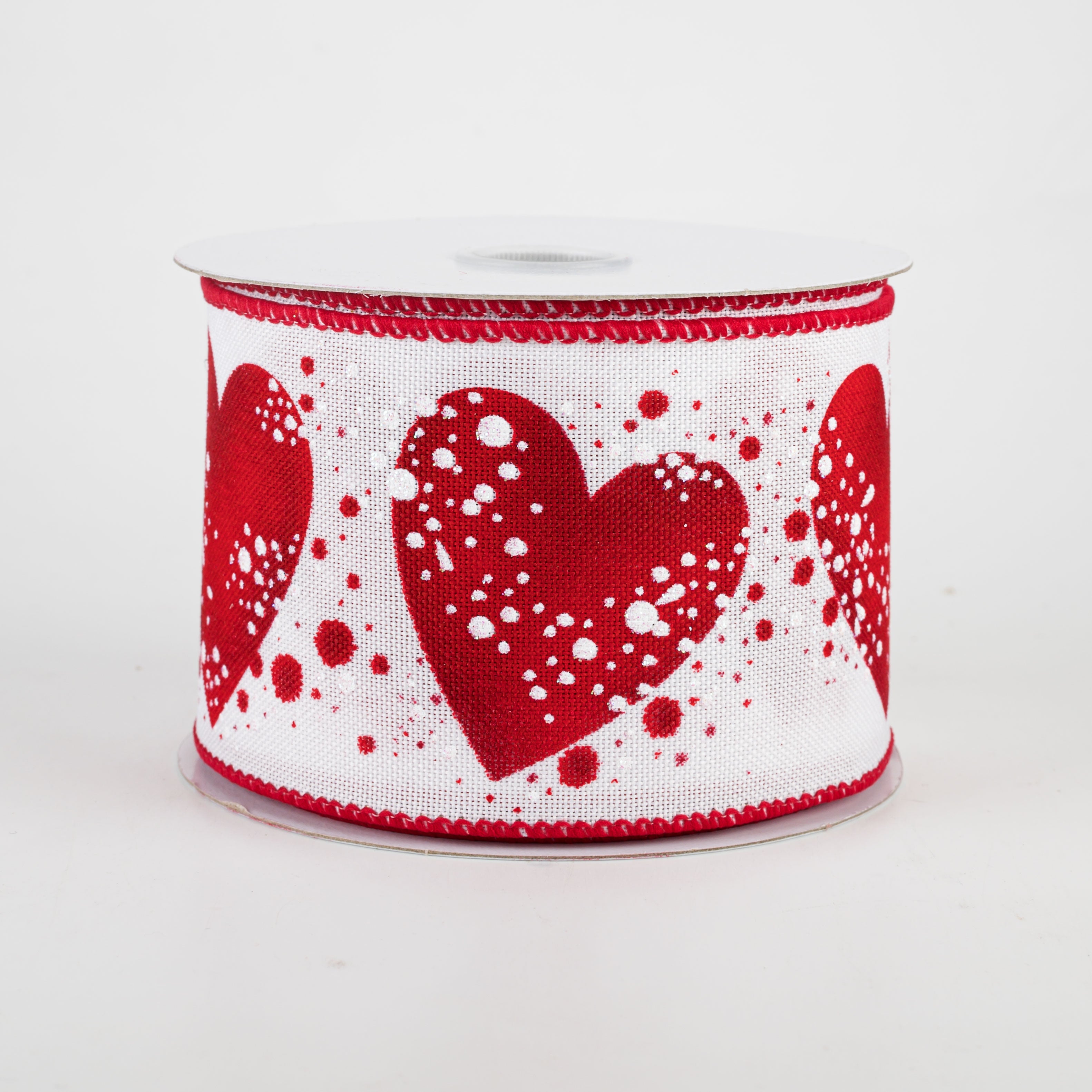 2.5" Big Hearts With Paint Splatter Ribbon (10 Yards) Item Number: 11101-40-01