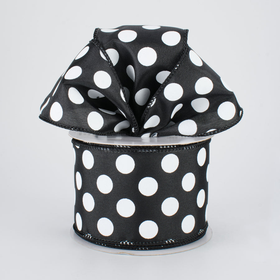 2.5" Big Polka Dot Ribbon: Black/White (10 Yards) Lifestyle Photo