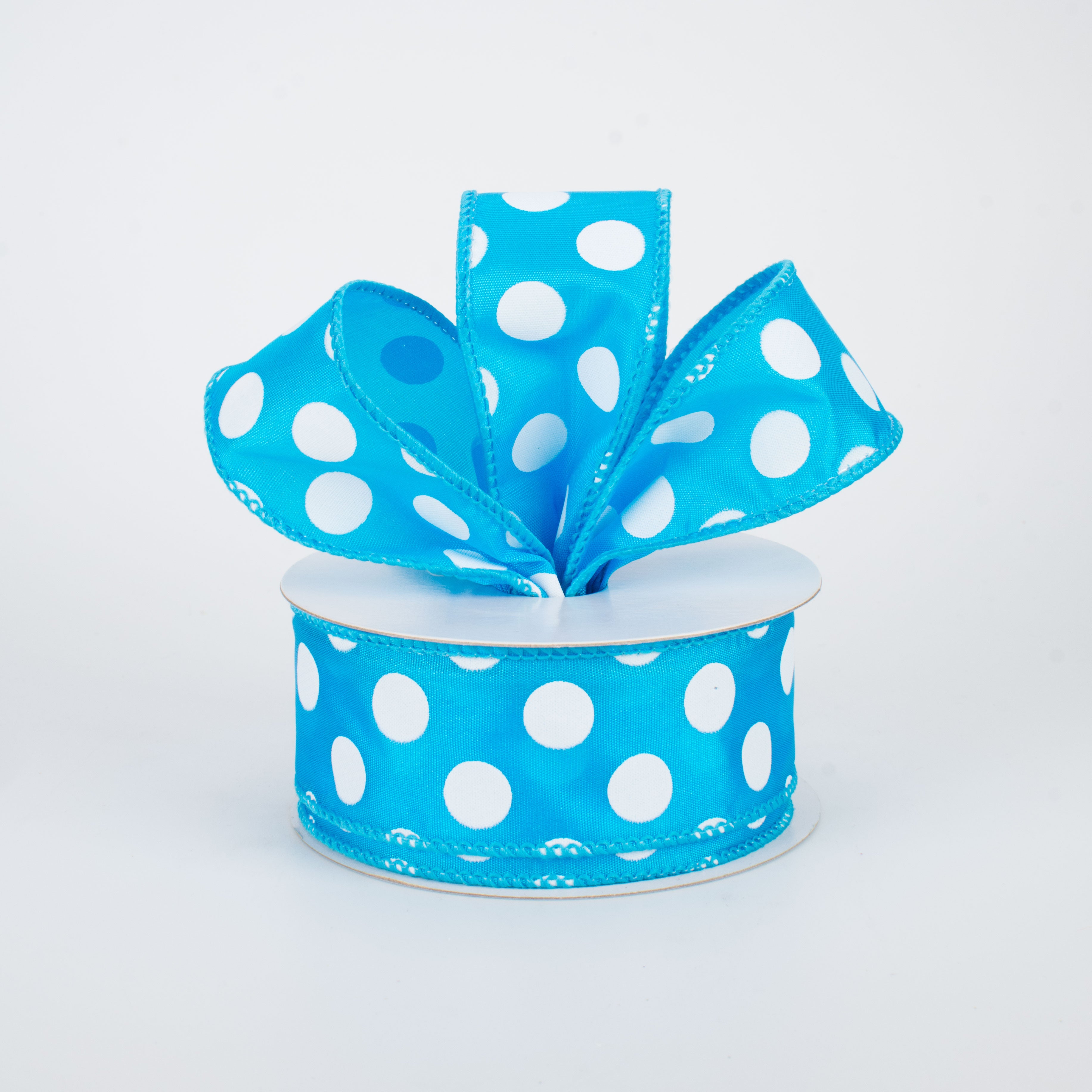 1.5" Big Polka Dot Ribbon: Blue & White (10 Yards) Lifestyle Photo