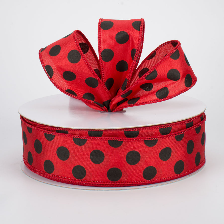 1.5" Big Polka Dot Ribbon: Red & Black (50 Yards) Lifestyle Photo